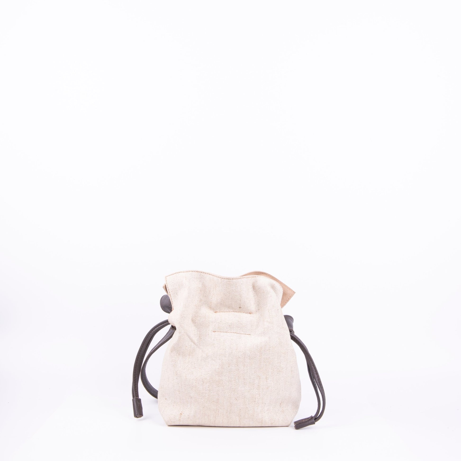 Alma alamatt naturale+bull testa di moro - secchiello a tracolla beige - Marta Ray