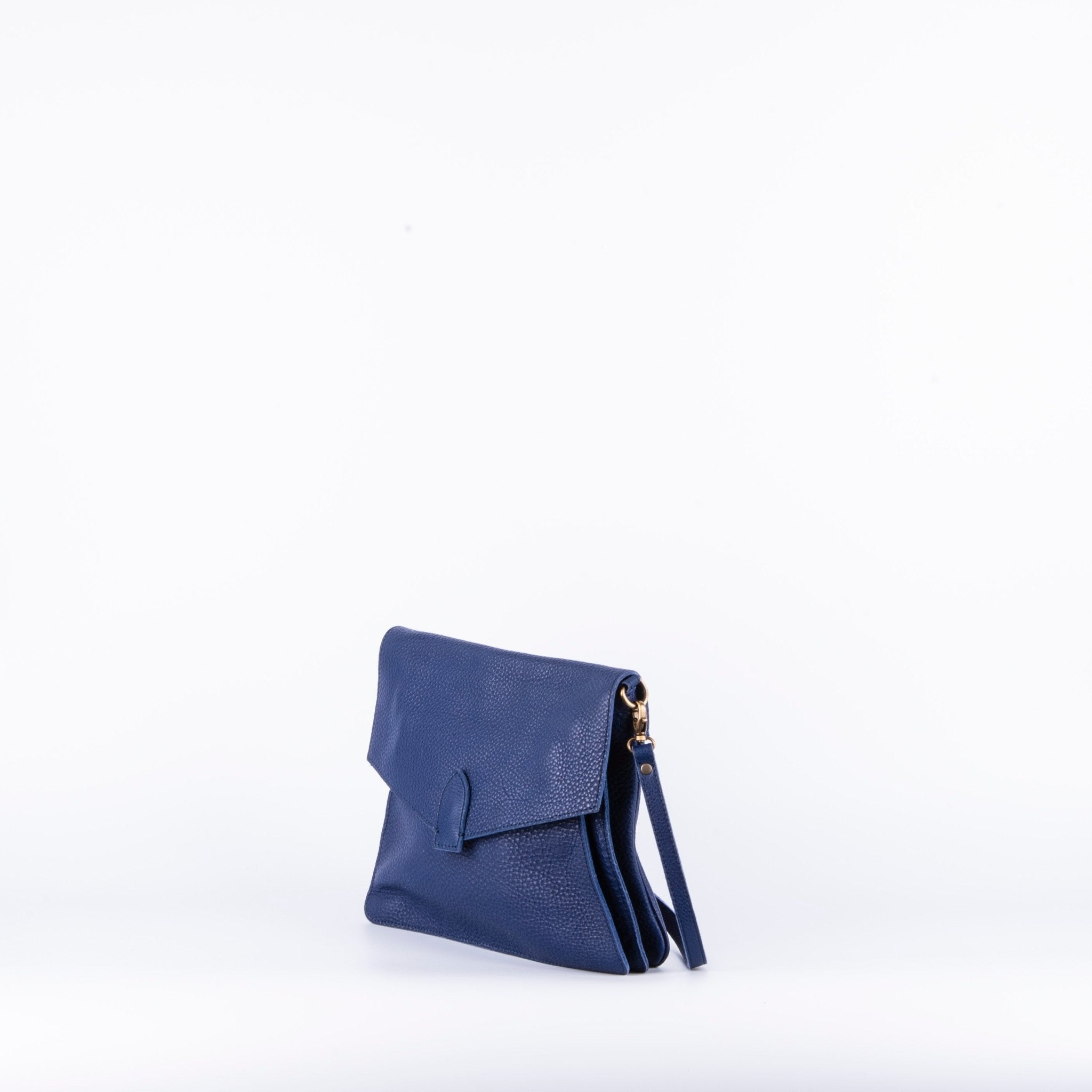 Amelie martellato blu elettrico - borsa in pelle a tracolla blu - Marta Ray