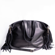 Amina mousse nero - borsa a spalla e tracolla in pelle nera - Marta Ray