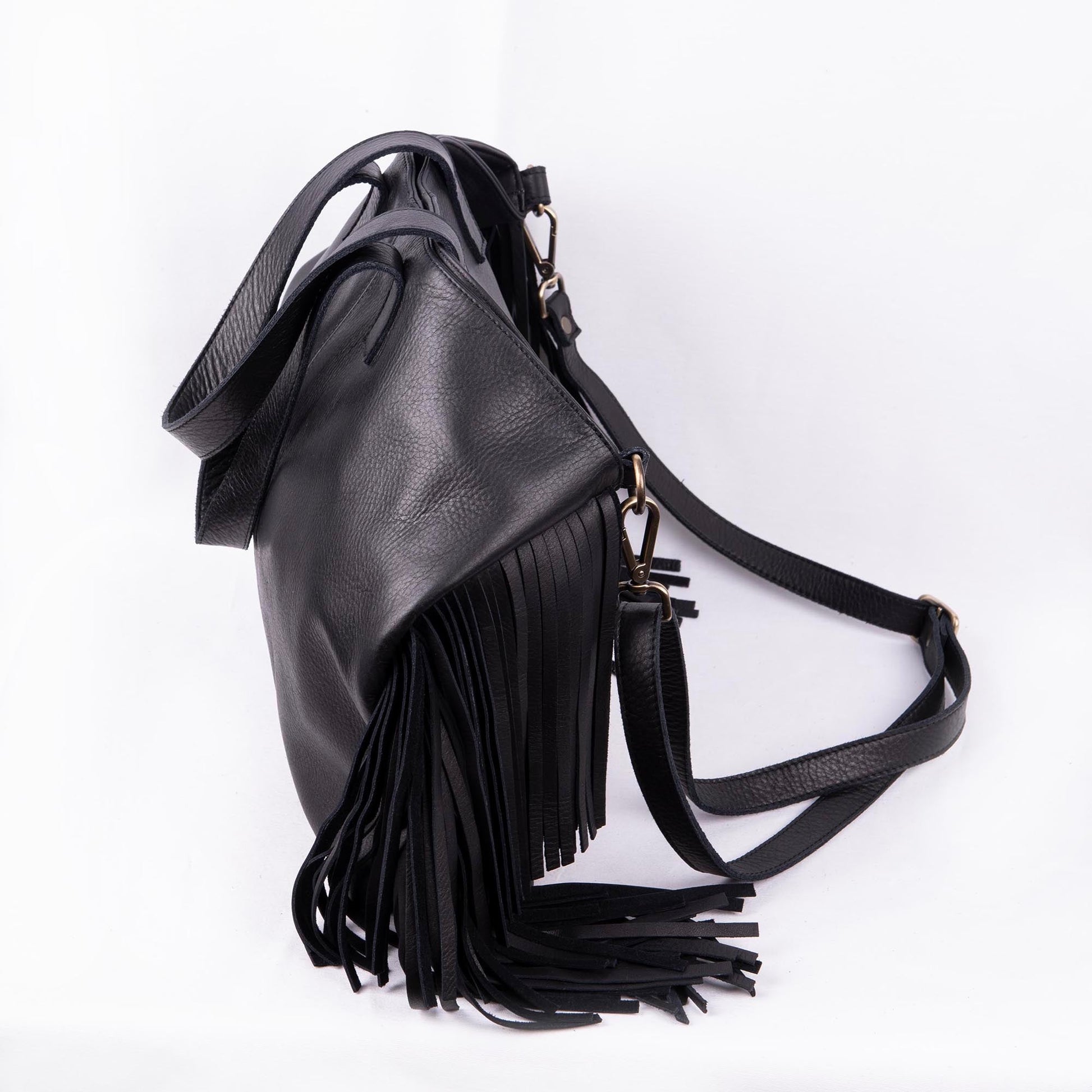 Amina mousse nero - borsa a spalla e tracolla in pelle nera - Marta Ray