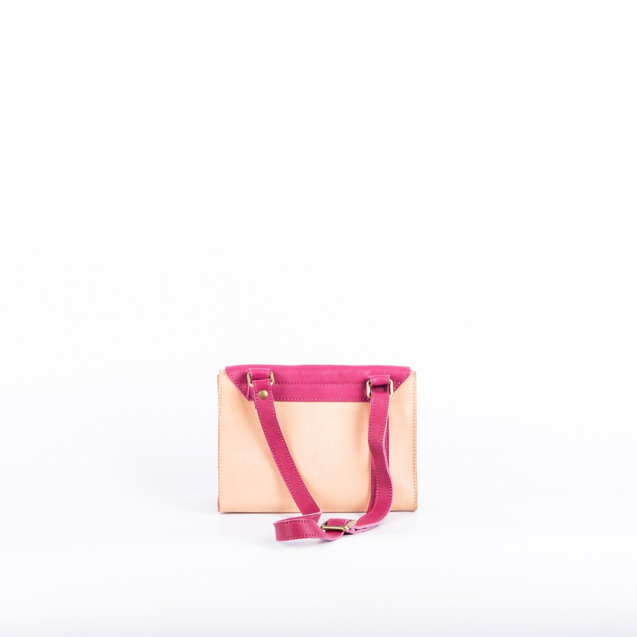 Anna mousse/cuoio fuxia/naturale - pochette a tracolla in pelle fuxia - Marta Ray