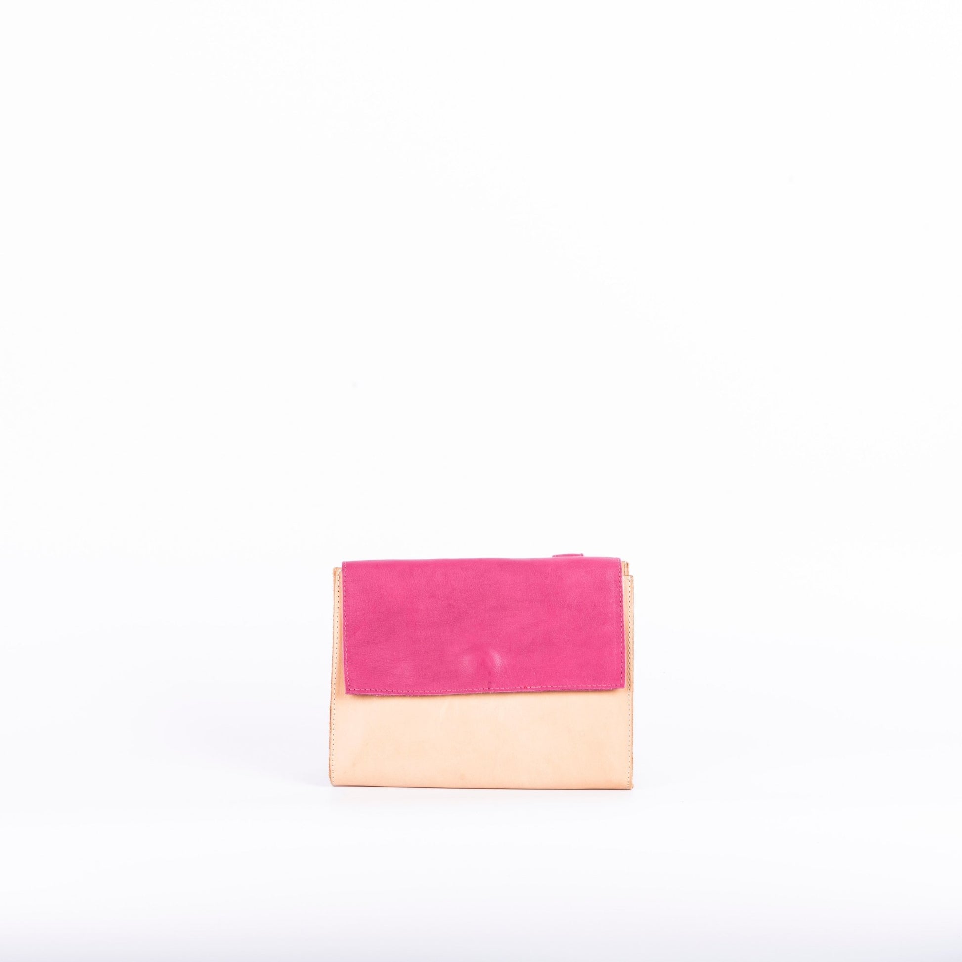 Anna mousse/cuoio fuxia/naturale - pochette a tracolla in pelle fuxia - Marta Ray