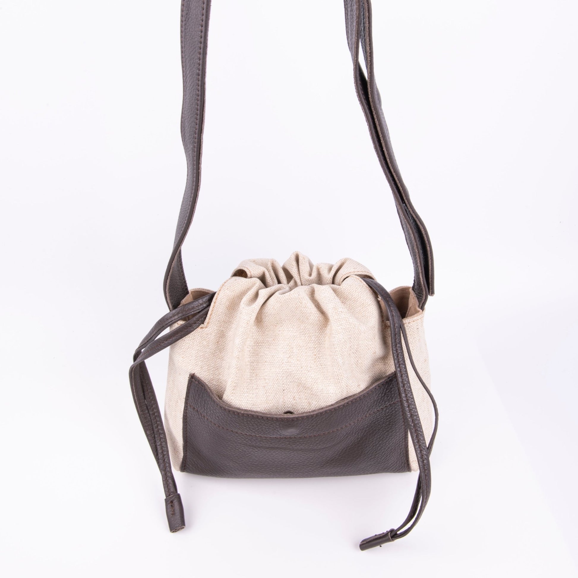 Ariela alamatt naturale+bull testa di moro - borsa a tracolla beige - Marta Ray