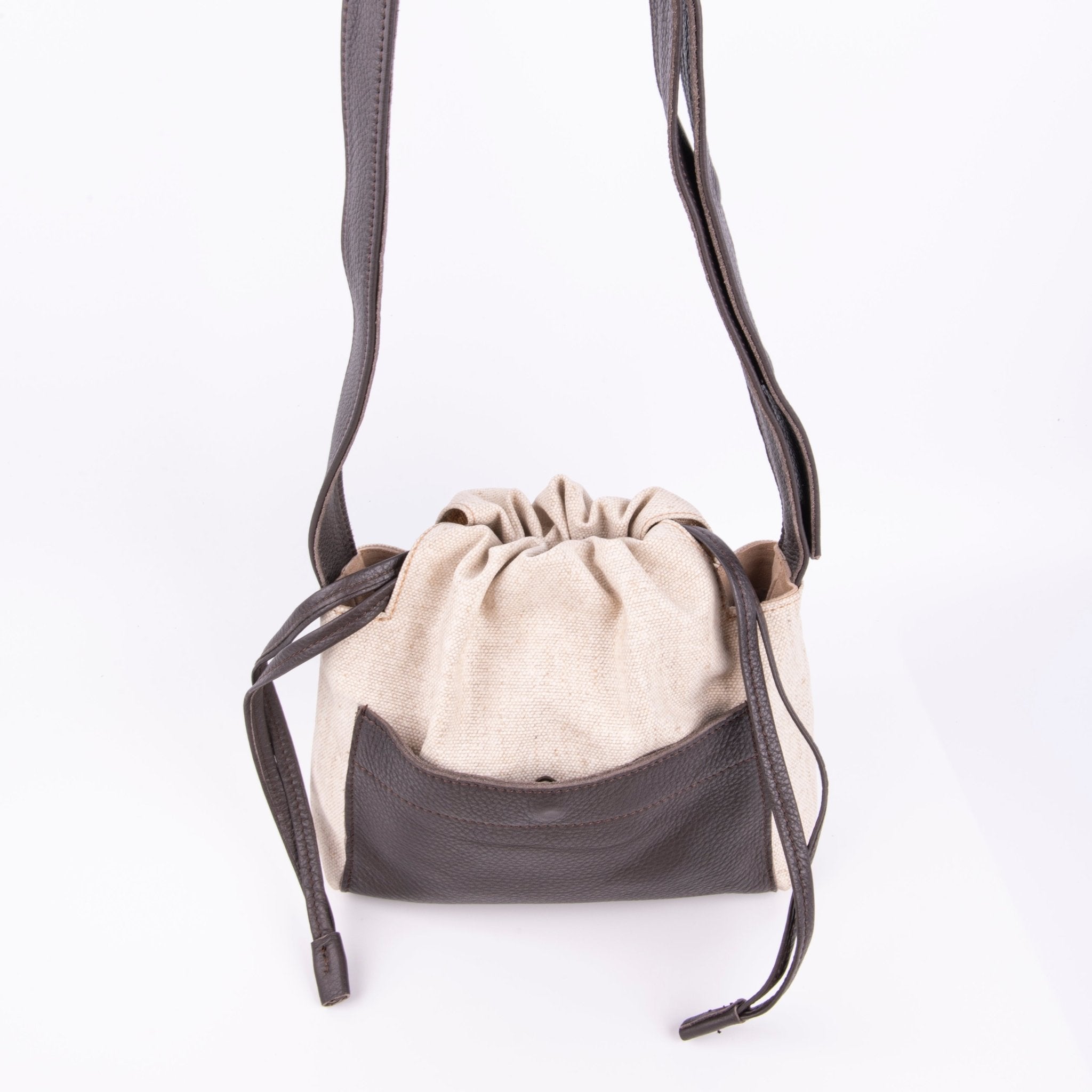 Ariela alamatt naturale+bull testa di moro - borsa a tracolla beige - Marta Ray