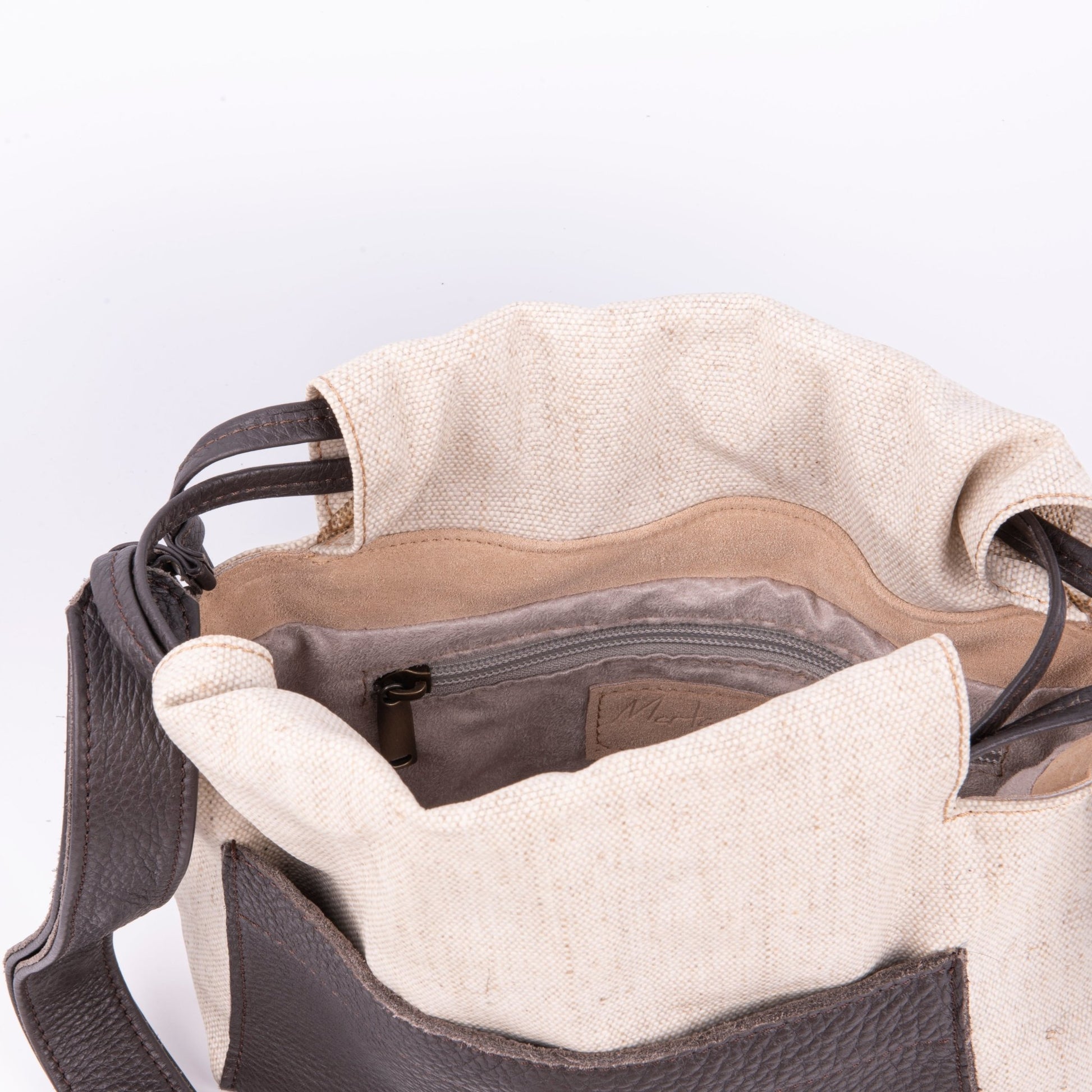 Ariela alamatt naturale+bull testa di moro - borsa a tracolla beige - Marta Ray