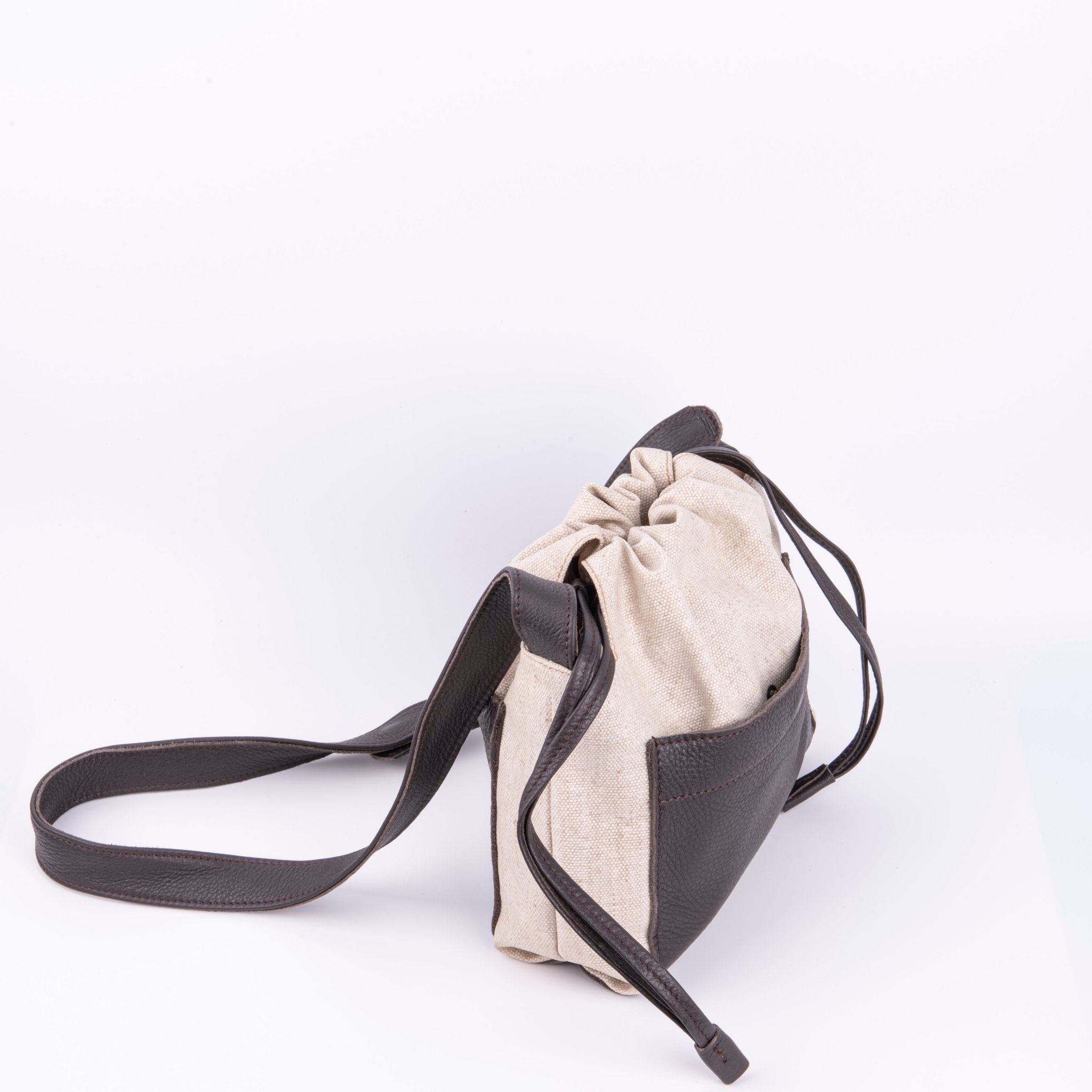 Ariela alamatt naturale+bull testa di moro - borsa a tracolla beige - Marta Ray