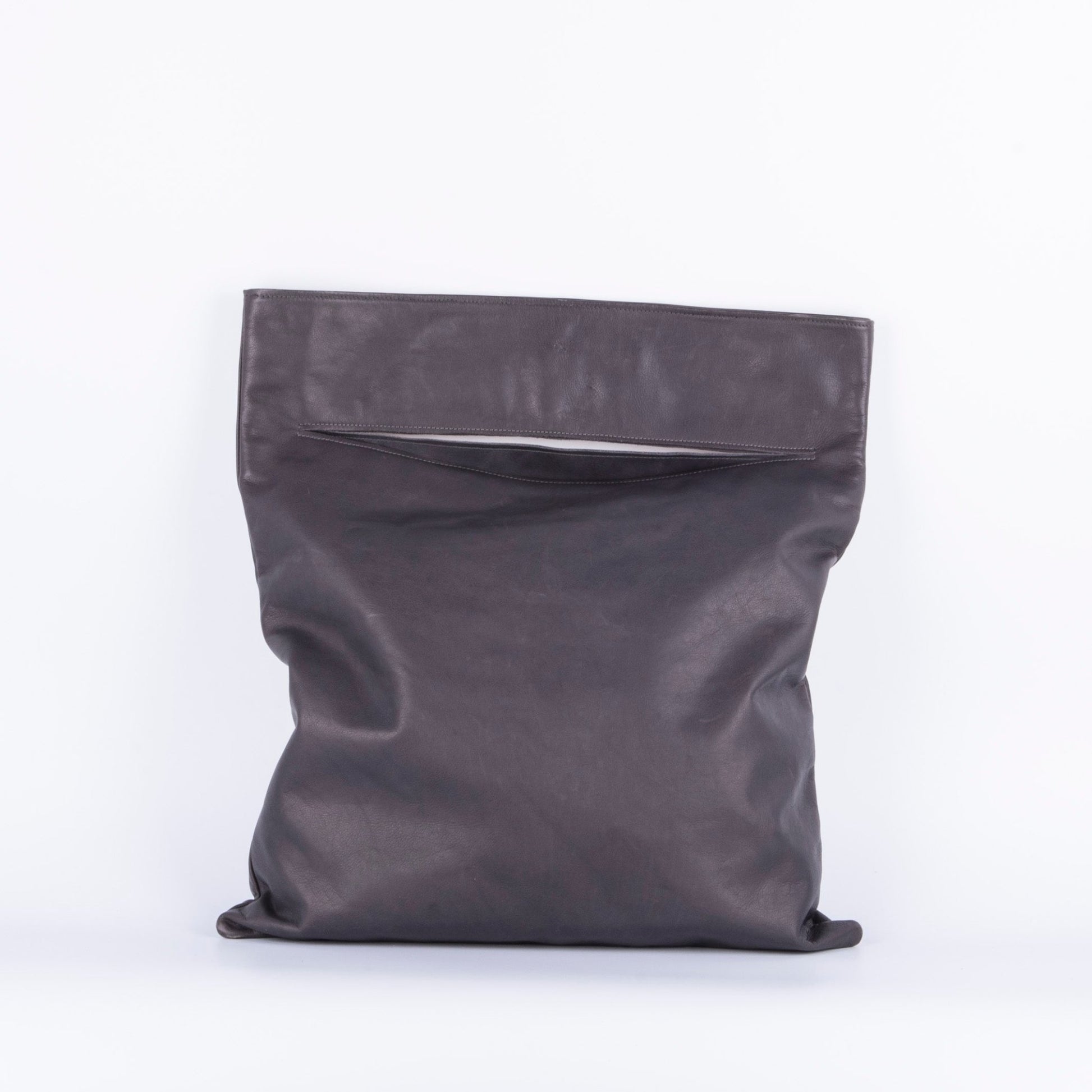 Arisa mousse dark grey - borsa a spalla e pochette grande in pelle grigia - Marta Ray