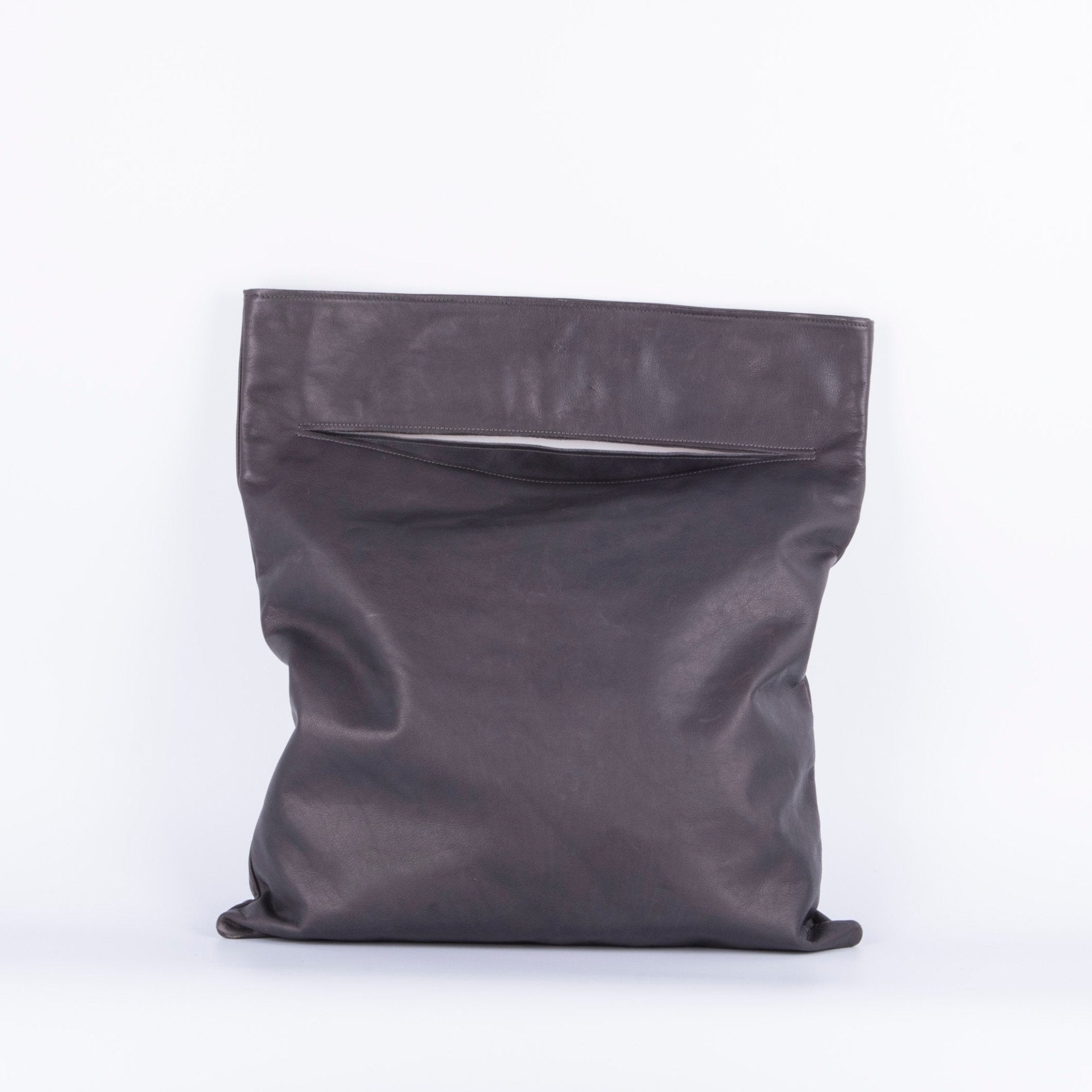 Arisa mousse dark grey - borsa a spalla e pochette grande in pelle grigia - Marta Ray
