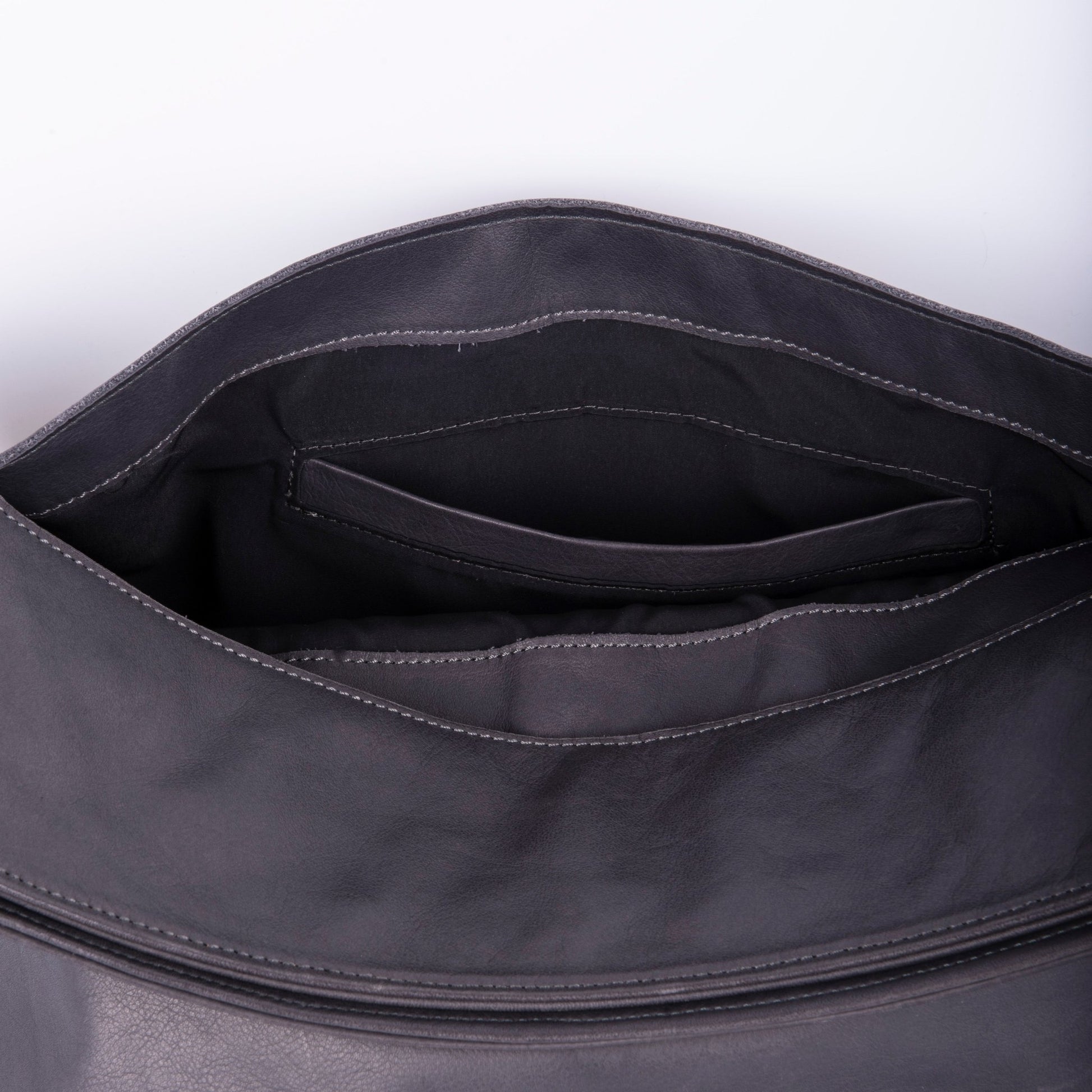 Arisa mousse dark grey - borsa a spalla e pochette grande in pelle grigia - Marta Ray