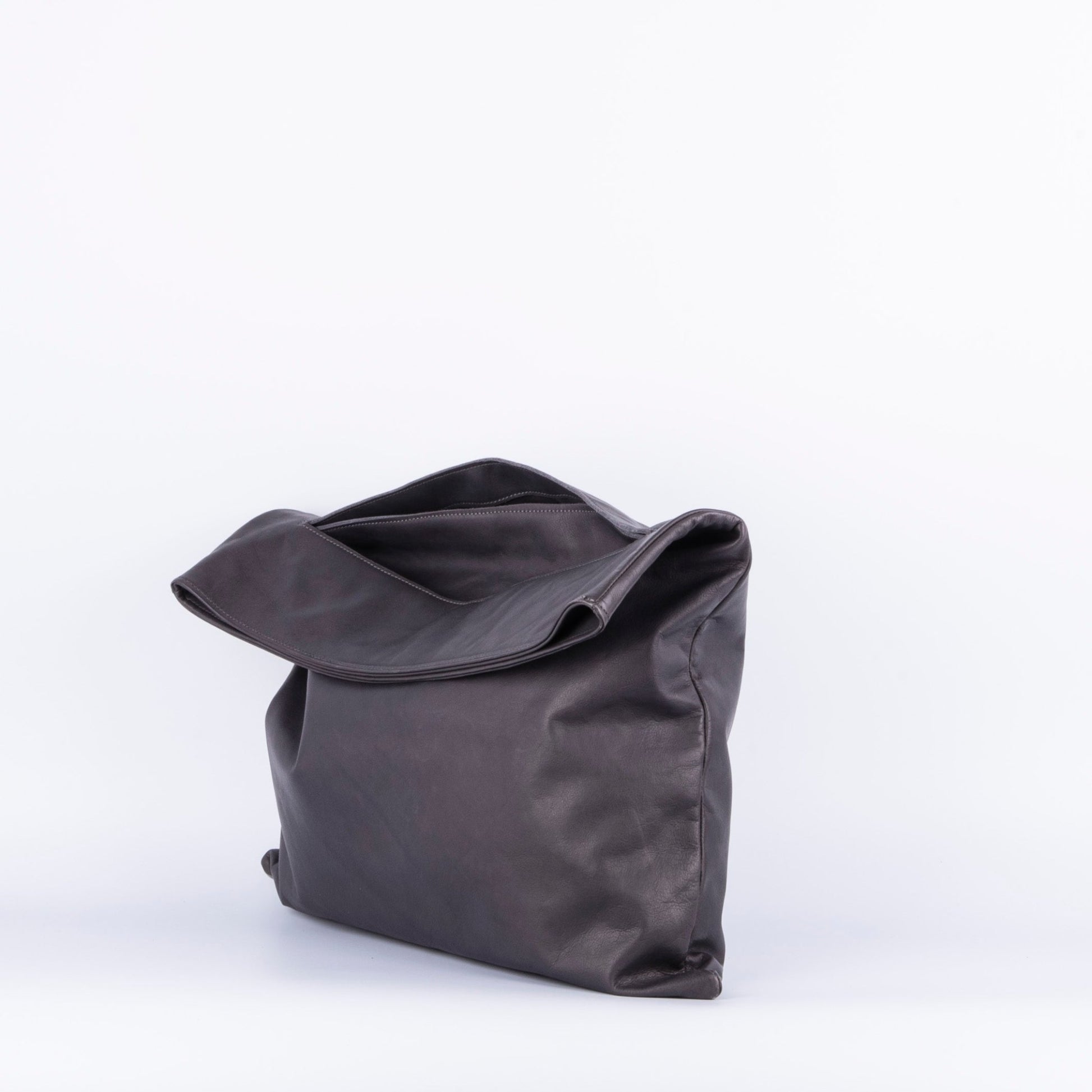Arisa mousse dark grey - borsa a spalla e pochette grande in pelle grigia - Marta Ray