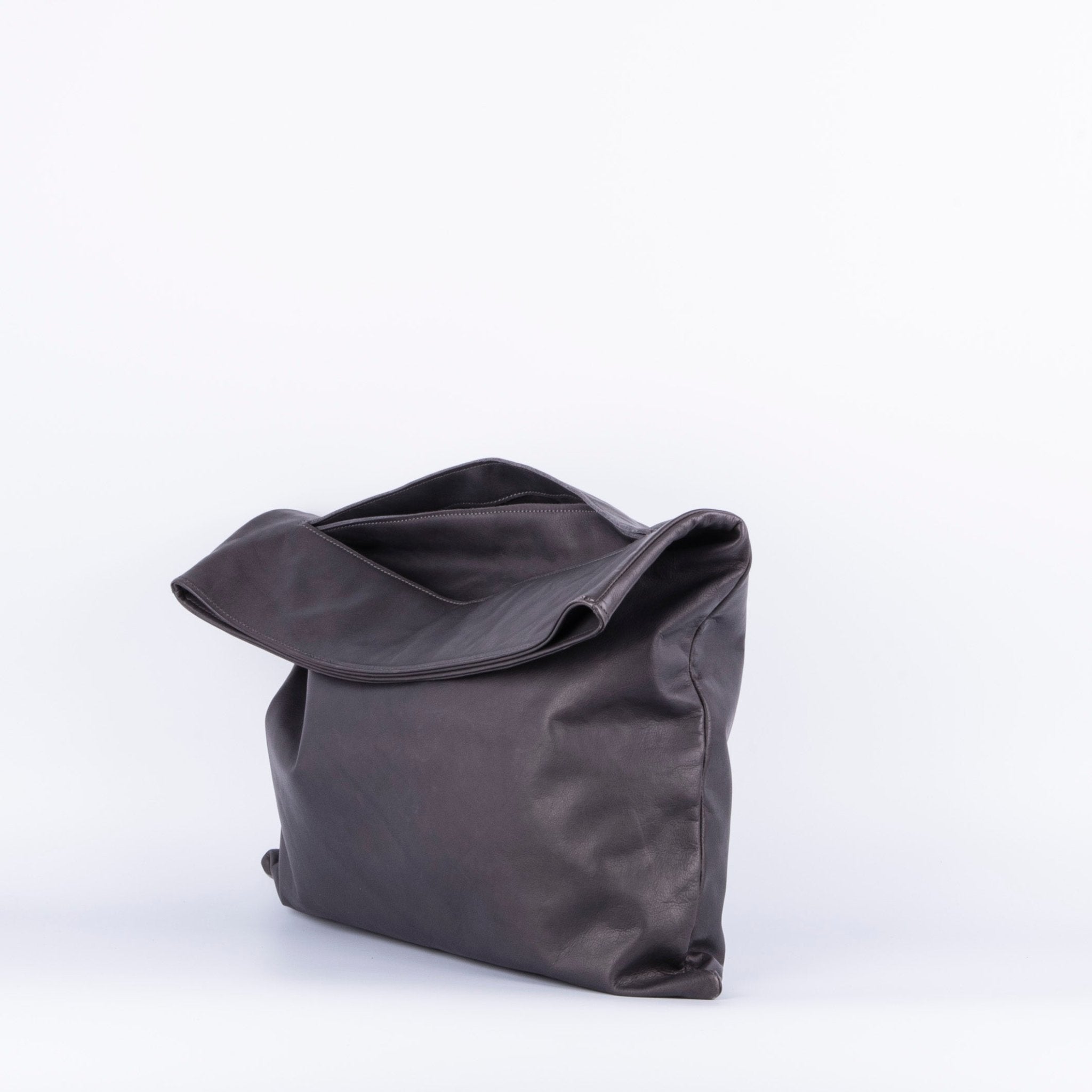 Arisa mousse dark grey - borsa a spalla e pochette grande in pelle grigia - Marta Ray
