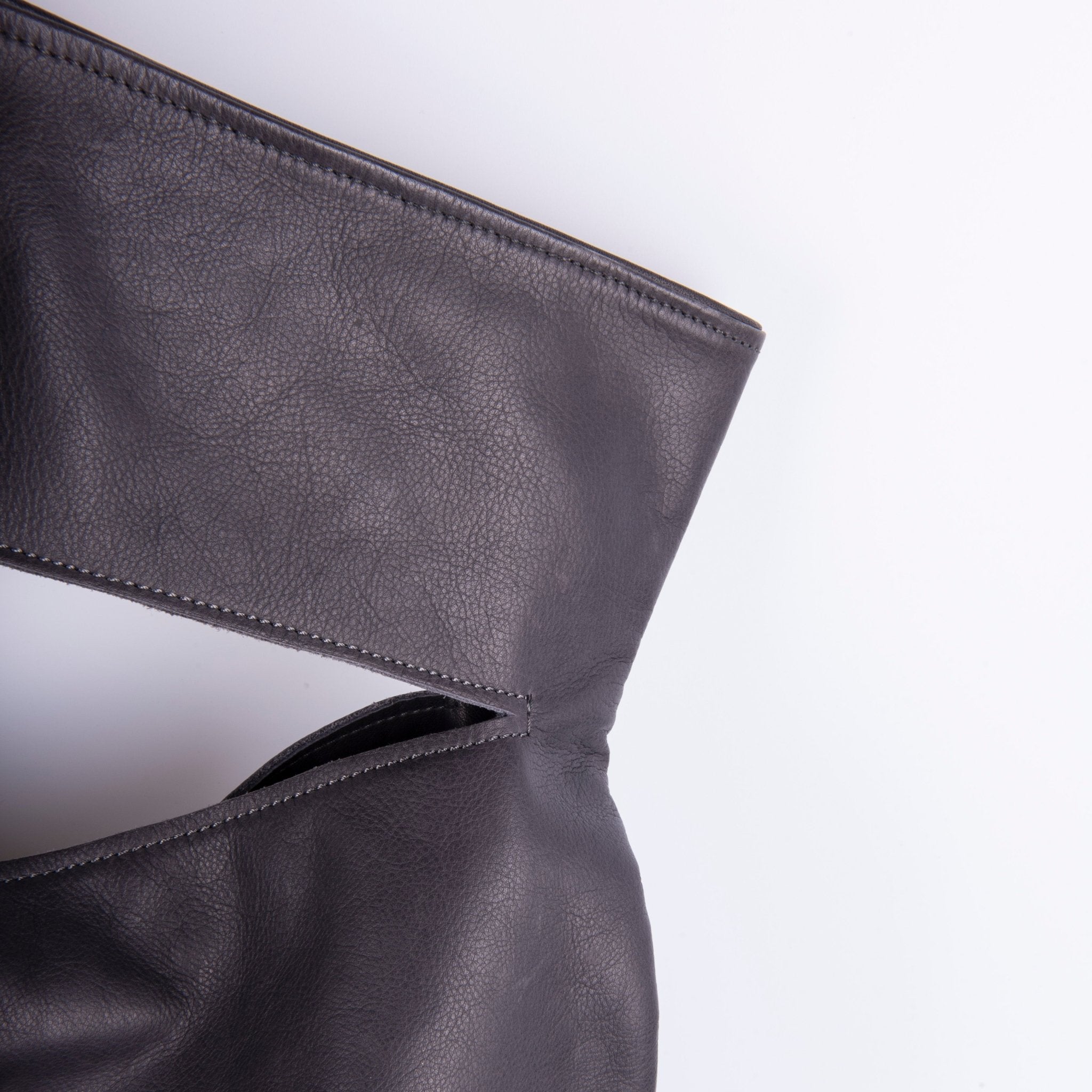 Arisa mousse dark grey - borsa a spalla e pochette grande in pelle grigia - Marta Ray