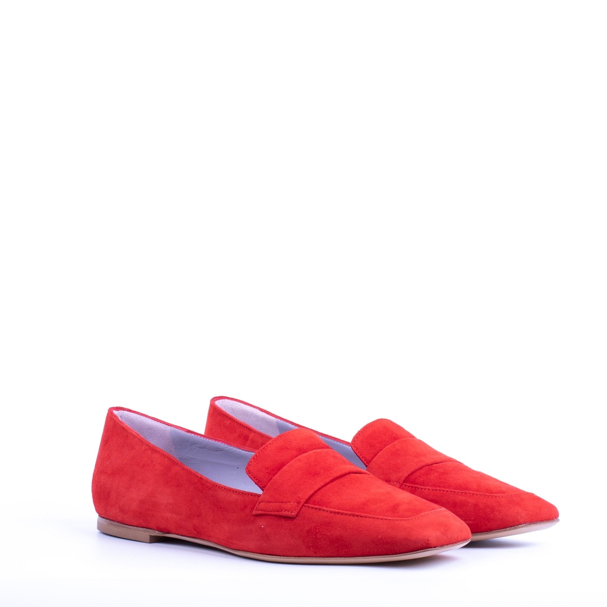 Ballerina a mocassino in camoscio rosso - Marta Ray