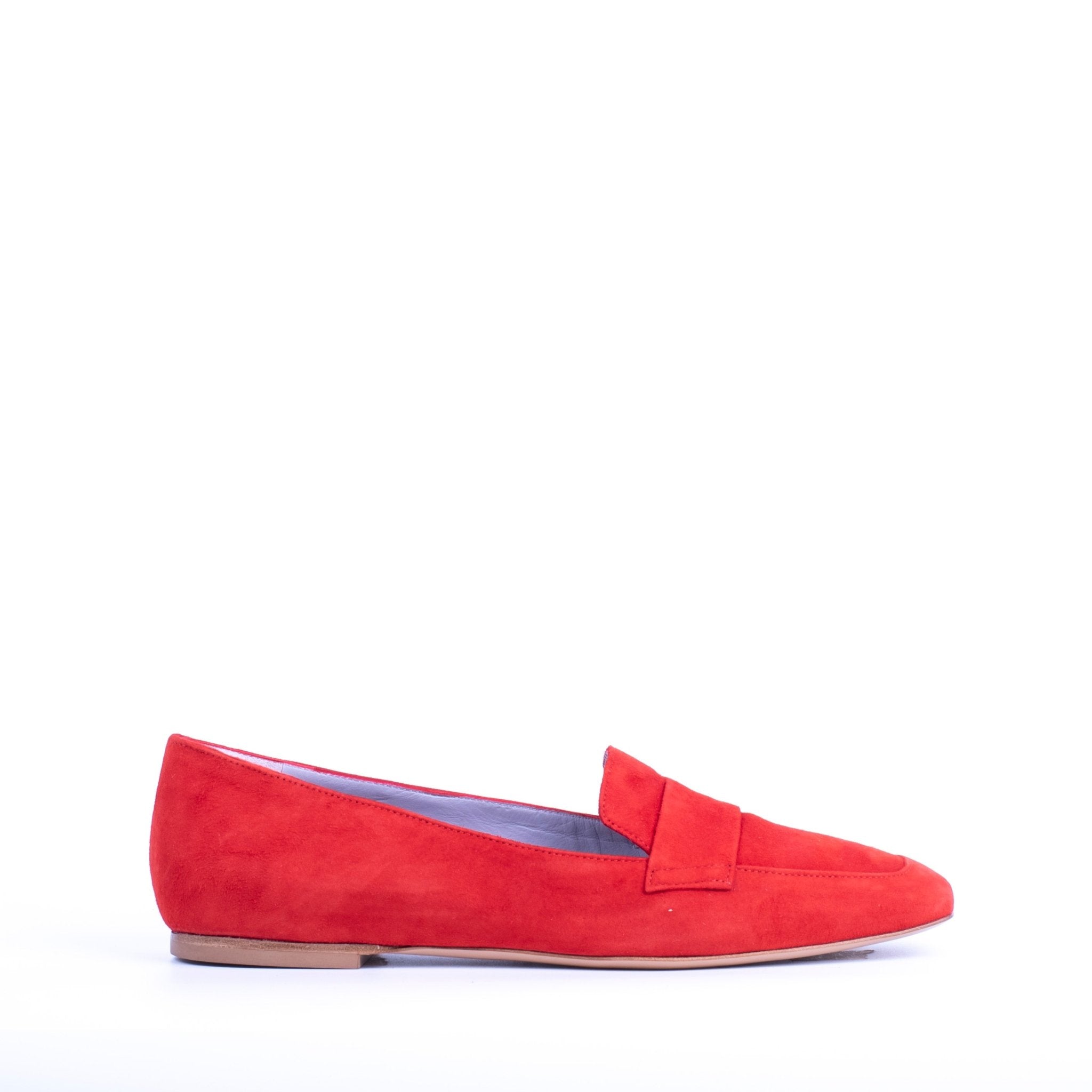 Ballerina a mocassino in camoscio rosso - Marta Ray
