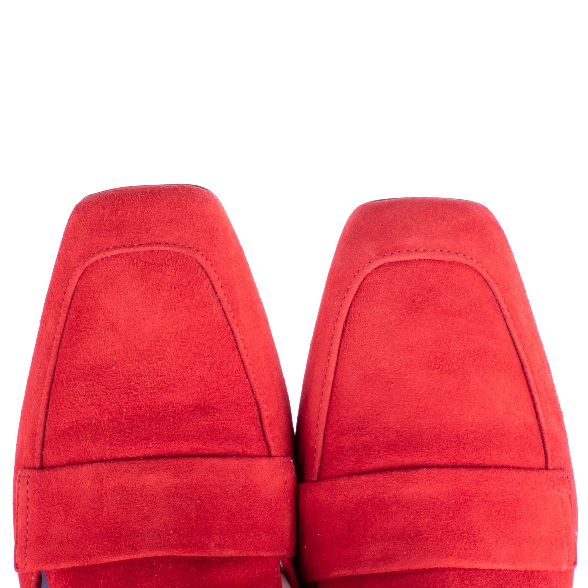 Ballerina a mocassino in camoscio rosso - Marta Ray