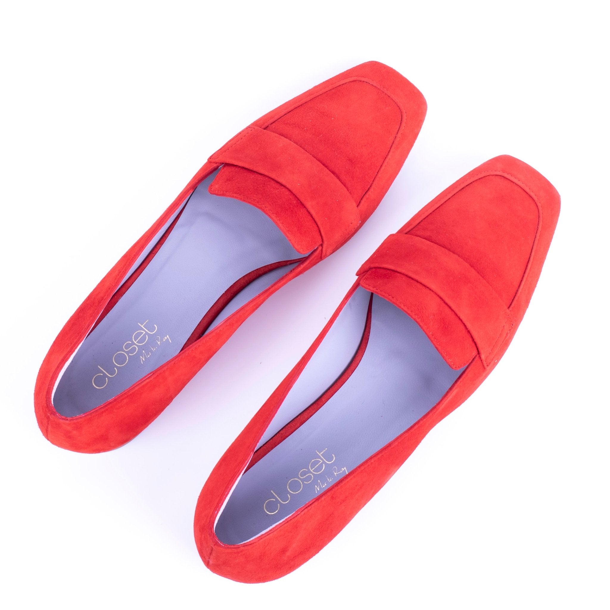 Ballerina a mocassino in camoscio rosso - Marta Ray
