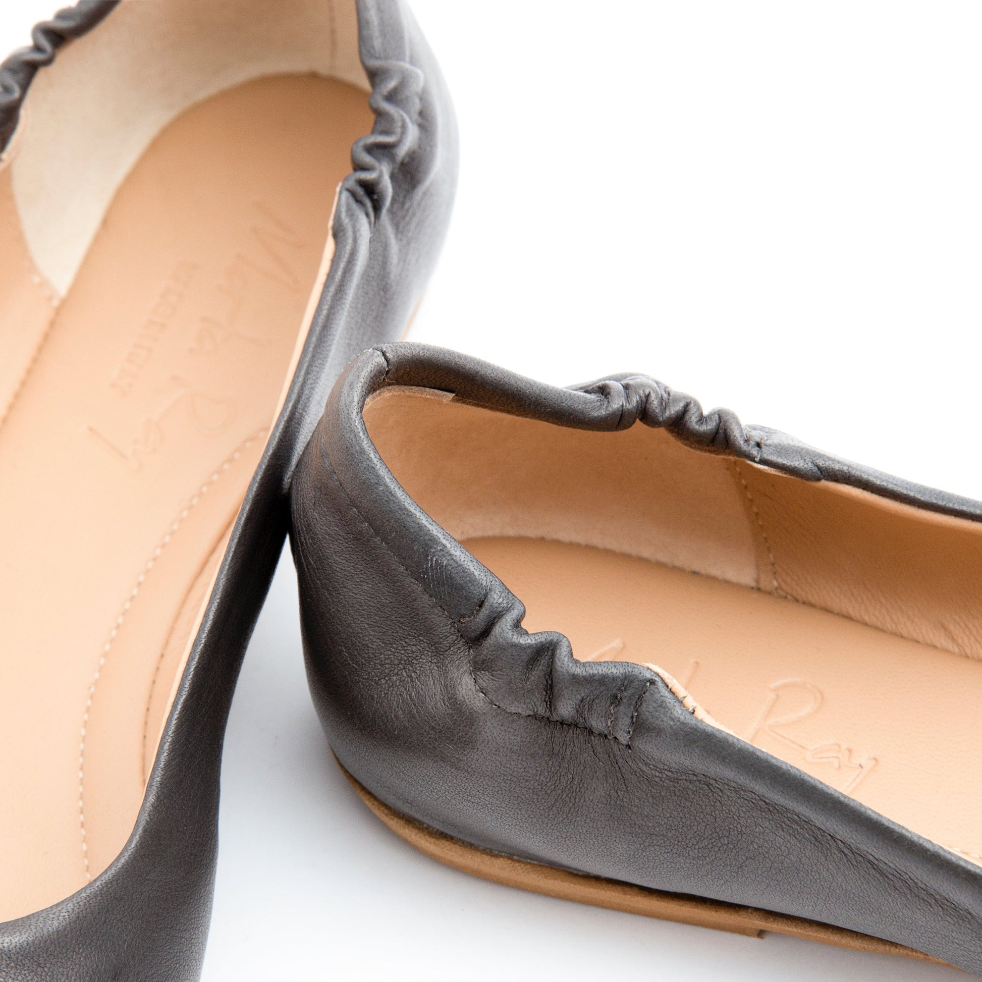 Ballerina punta sacchetto mousse dark grey - Marta Ray