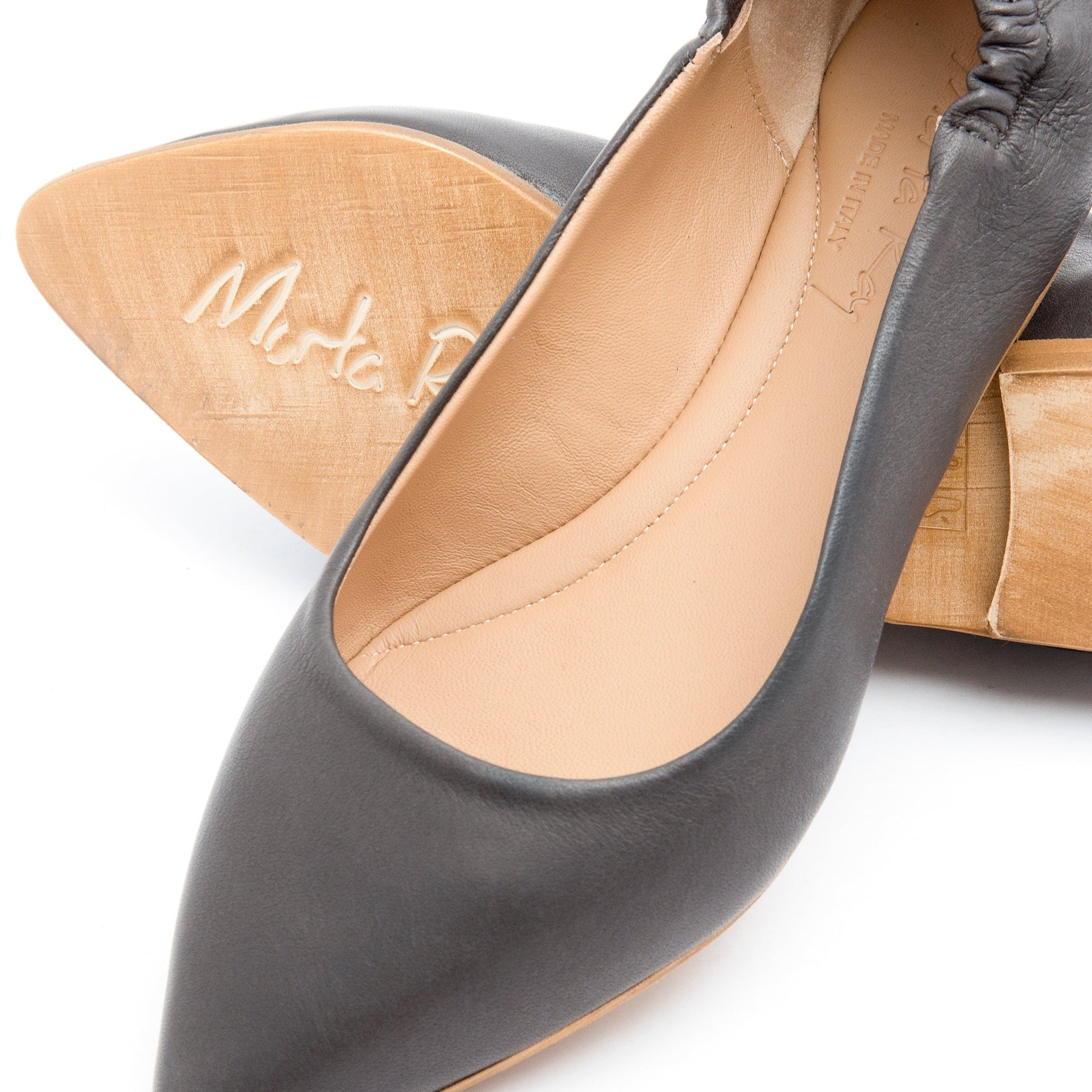 Ballerina punta sacchetto mousse dark grey - Marta Ray