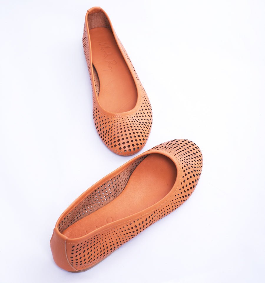 Ballerina quadri mousse arancio - Marta Ray