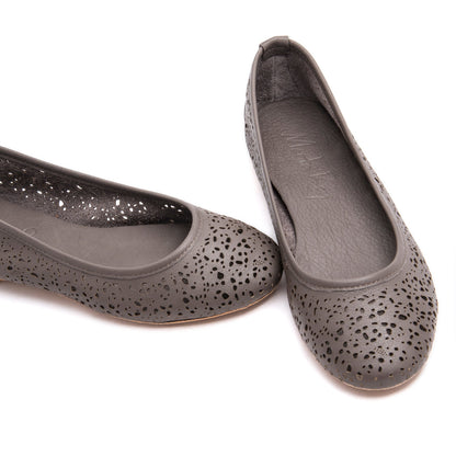 Ballerina ricamo mousse grigio - Marta Ray