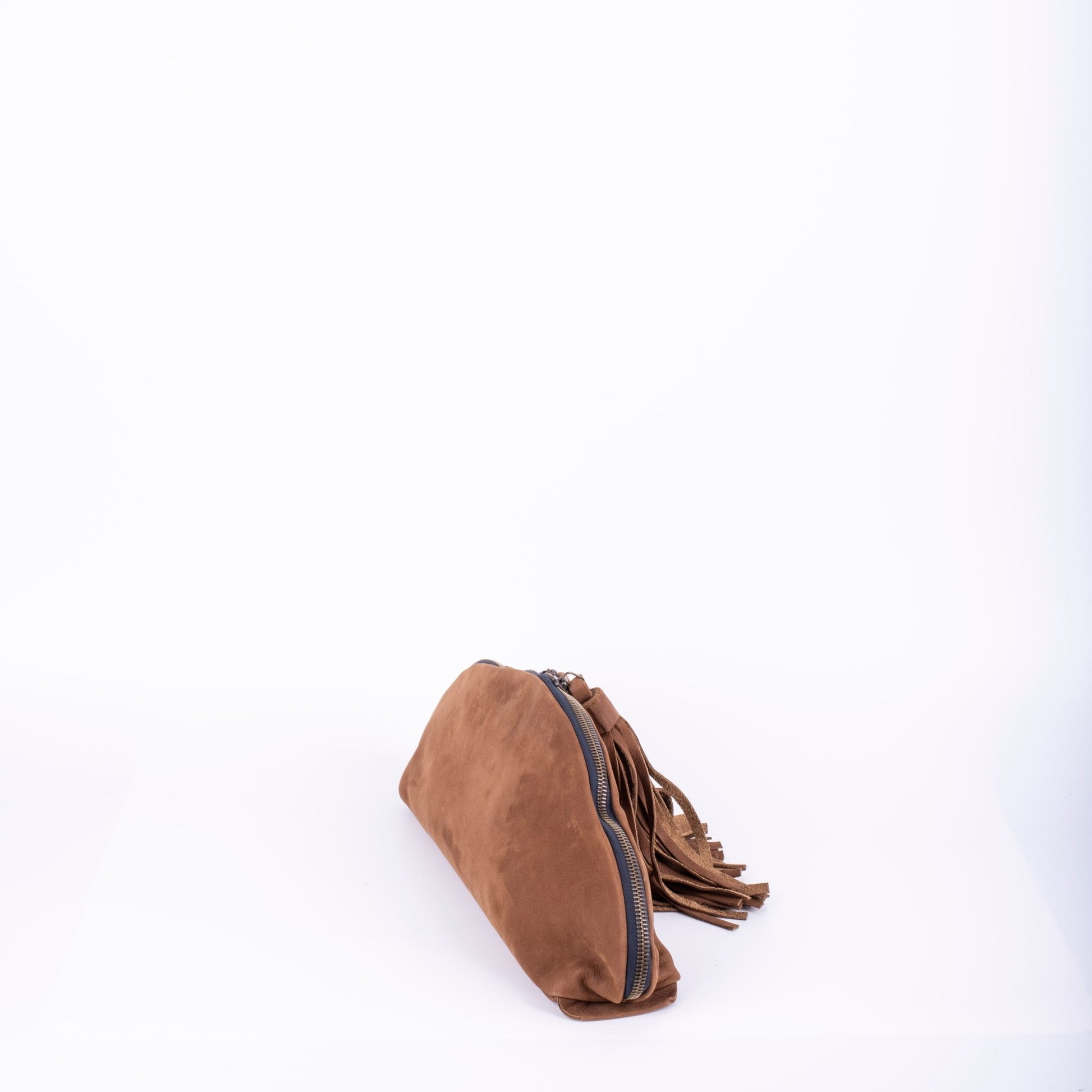 Blanca long beach camel - pochette in pelle marrone - Marta Ray