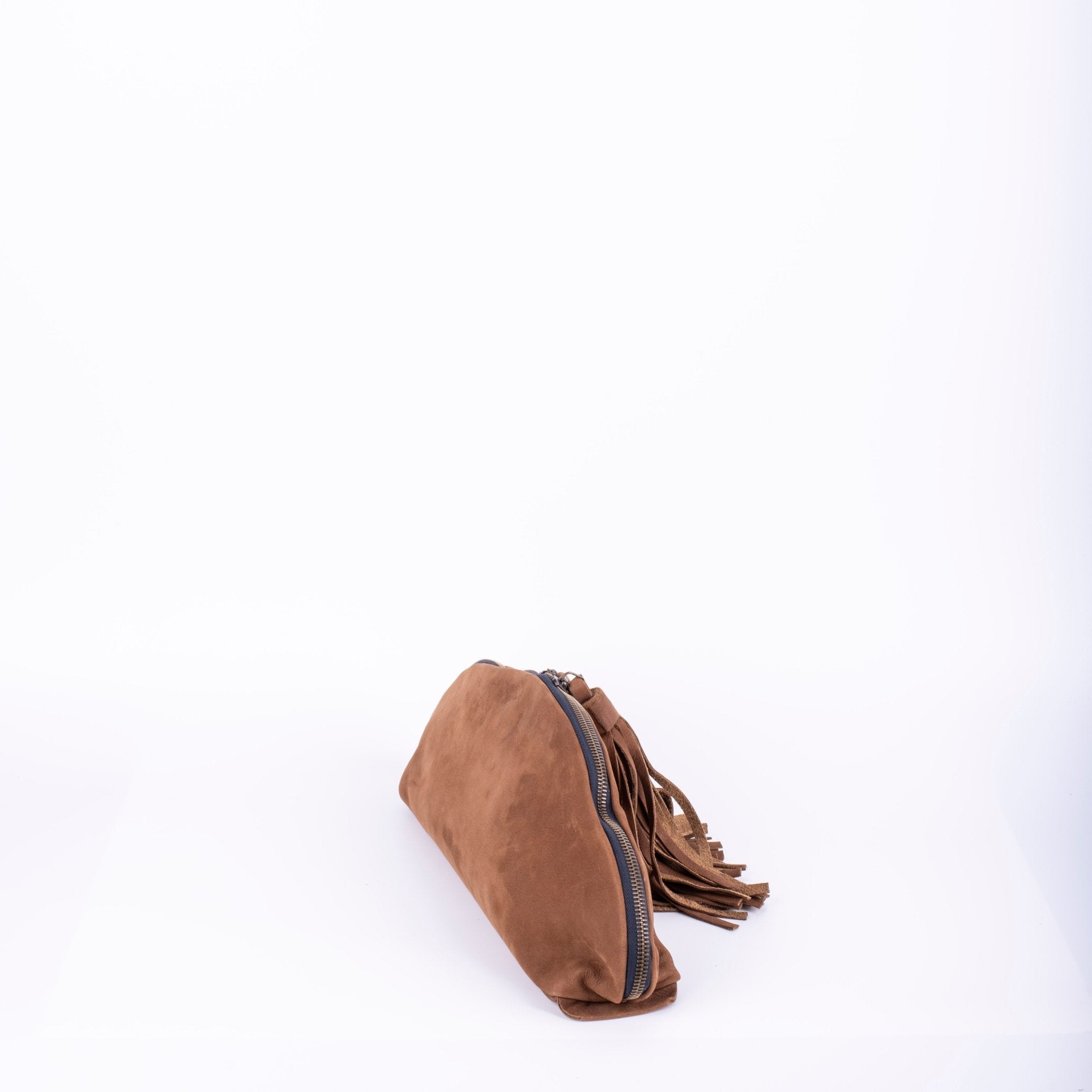 Blanca long beach camel - pochette in pelle marrone - Marta Ray