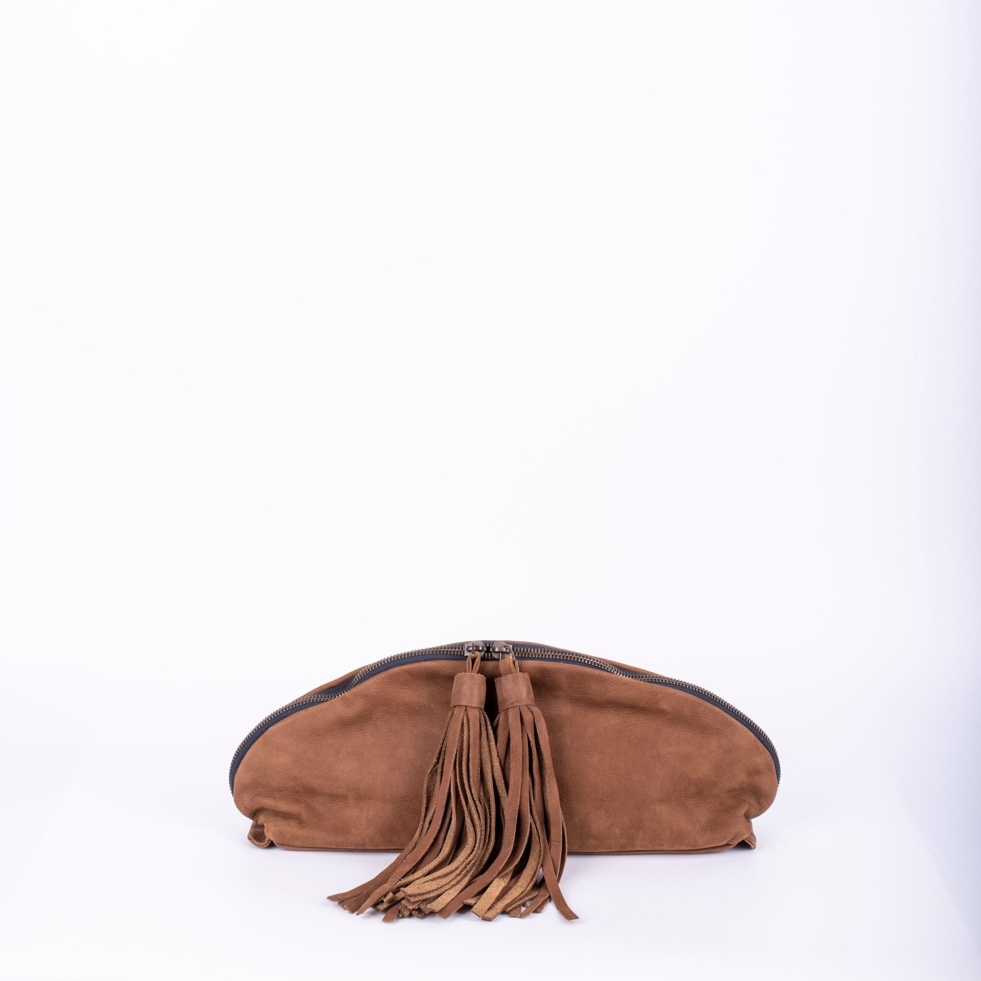 Blanca long beach camel - pochette in pelle marrone - Marta Ray
