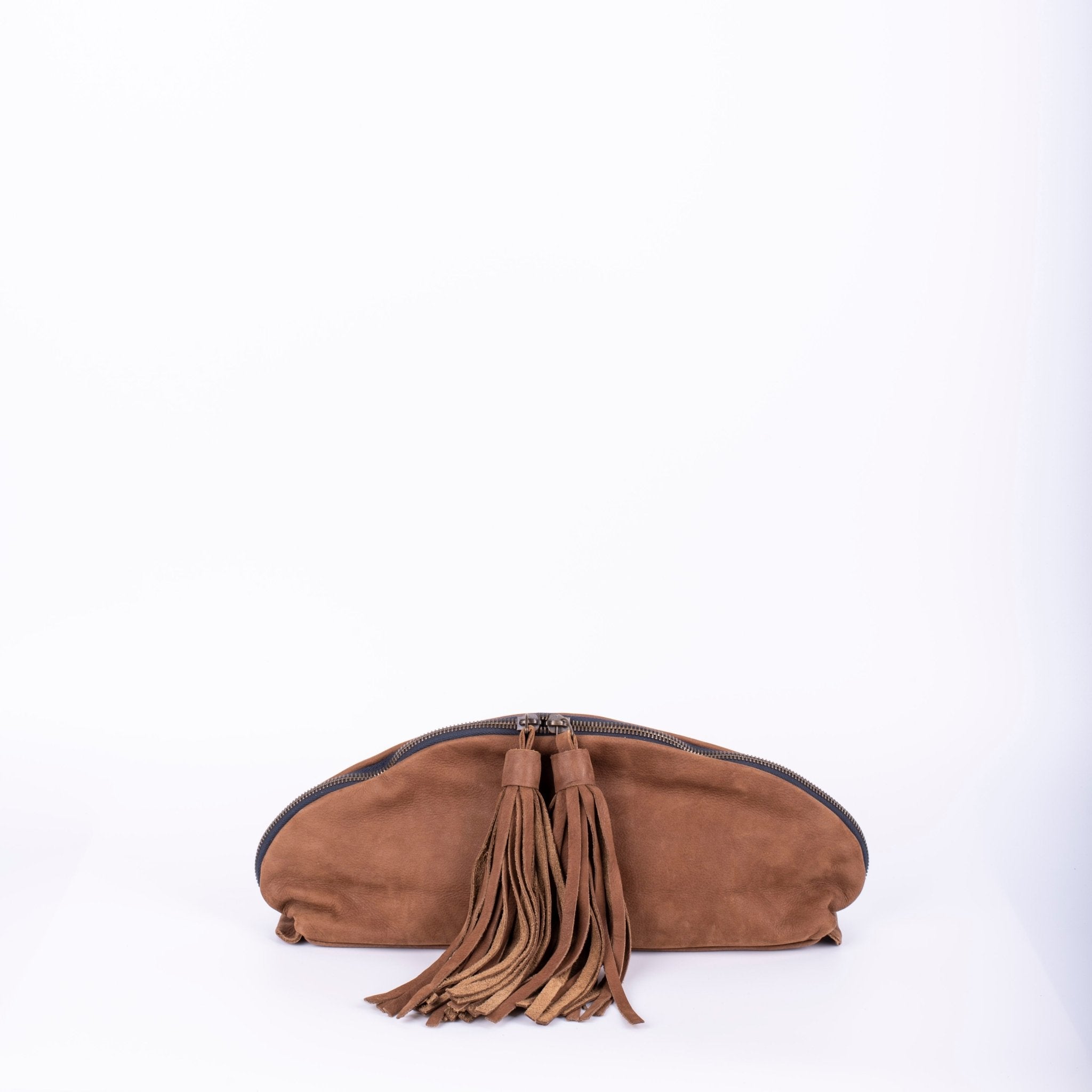 Blanca long beach camel - pochette in pelle marrone - Marta Ray