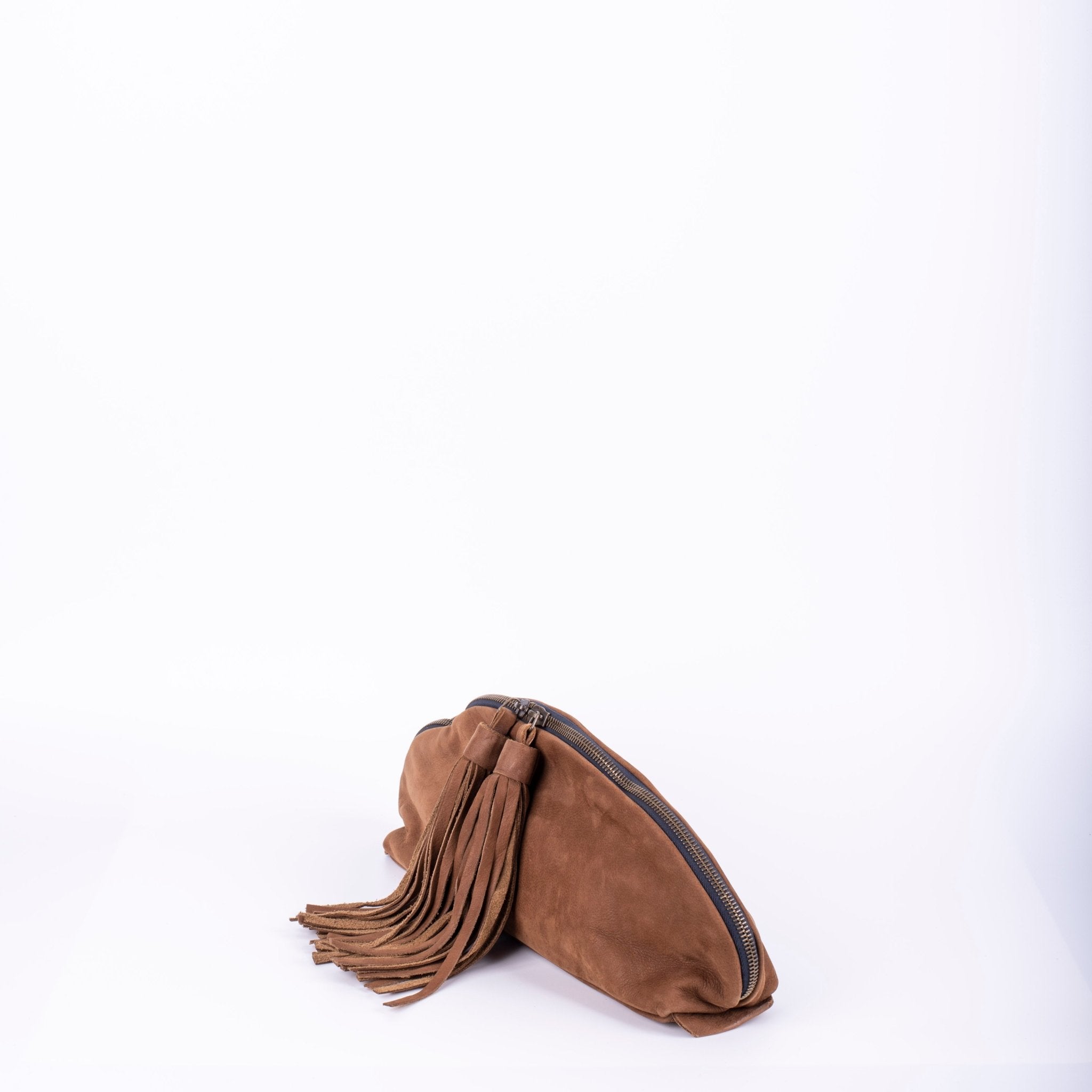 Blanca long beach camel - pochette in pelle marrone - Marta Ray