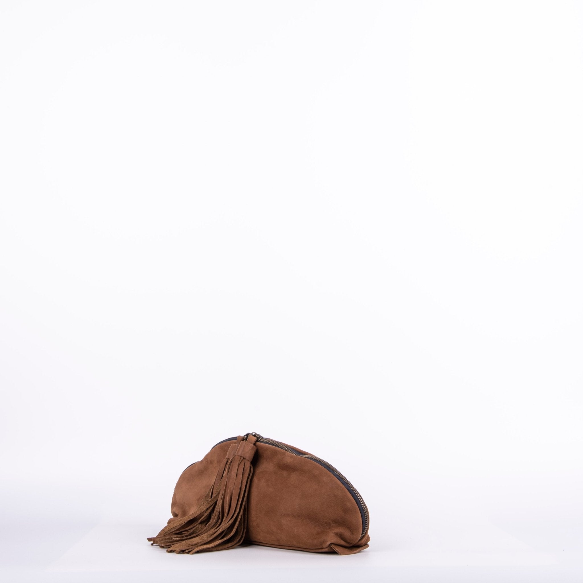 Blanca long beach camel - pochette in pelle marrone - Marta Ray