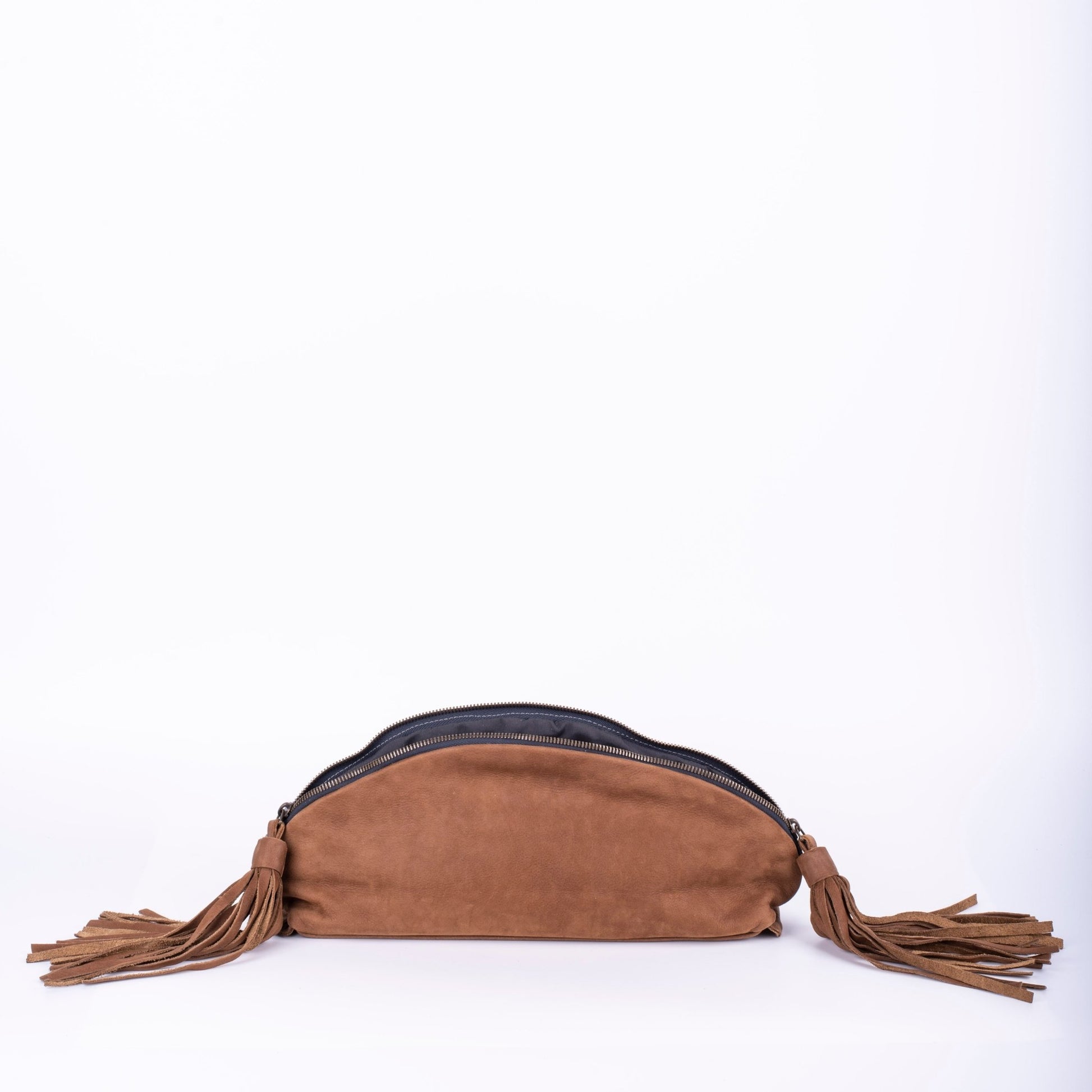 Blanca long beach camel - pochette in pelle marrone - Marta Ray