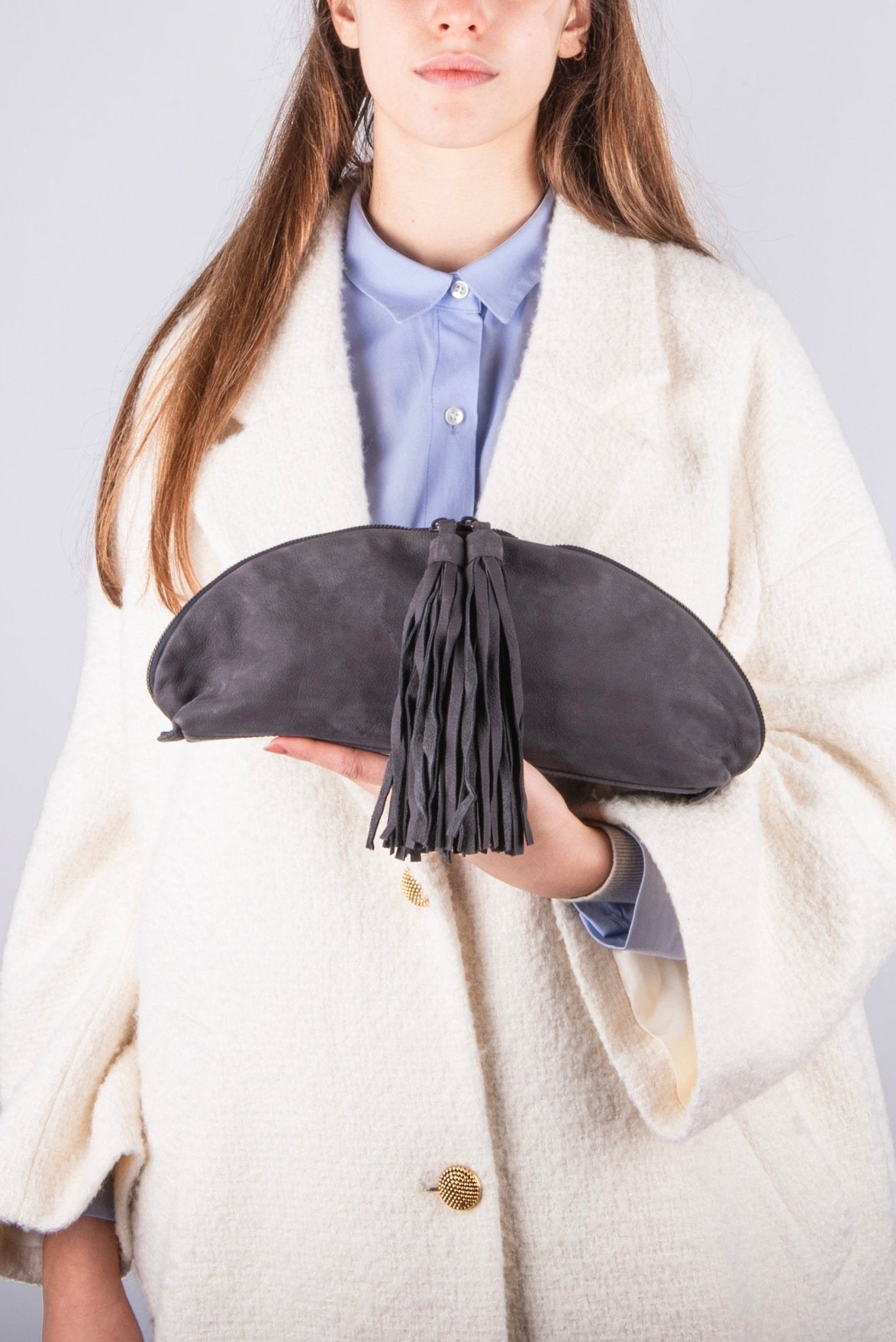 Blanca long beach fumo - pochette in pelle grigio - Marta Ray