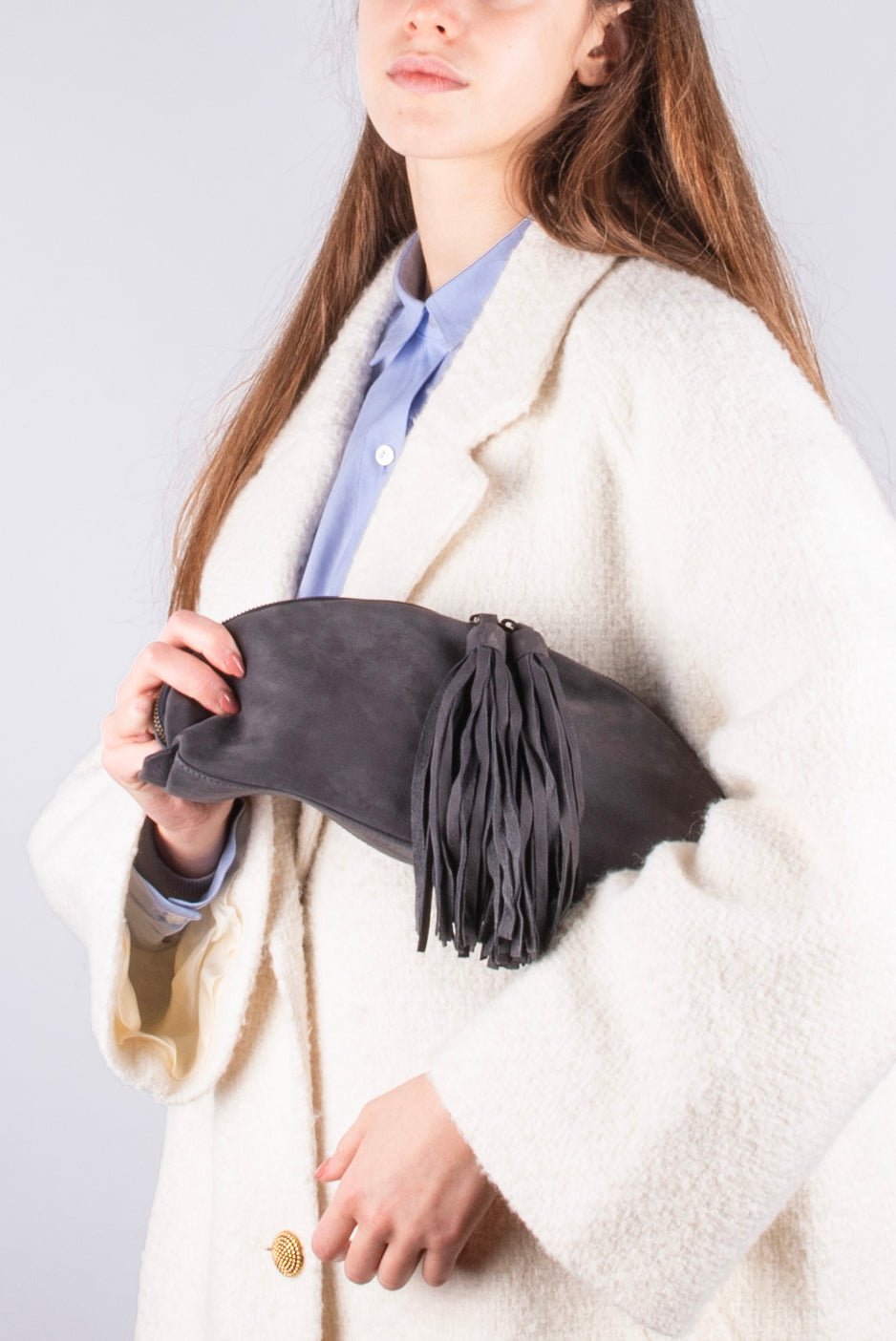 Blanca mousse grave wine - pochette in pelle viola - Marta Ray