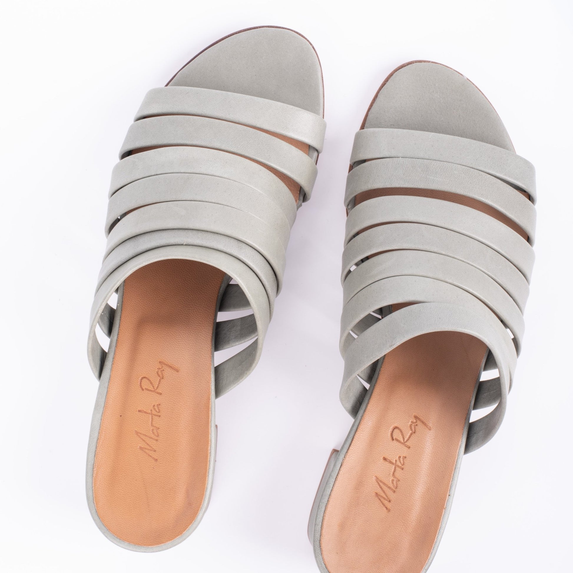 Blenda mousse edera - sabot con tacco stringato in pelle verde - Marta Ray