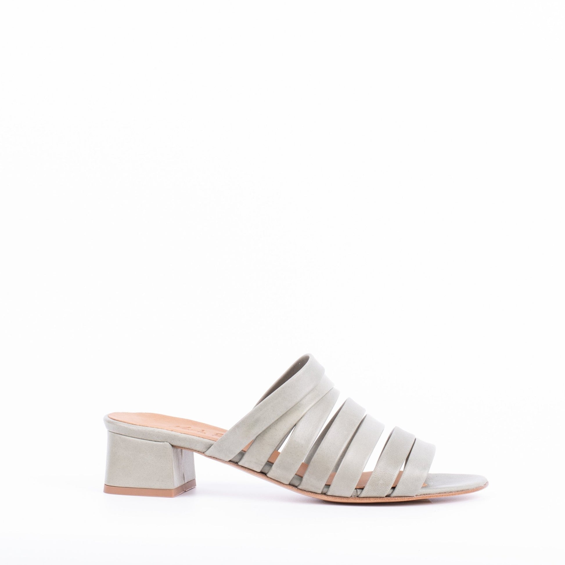 Blenda mousse edera - sabot con tacco stringato in pelle verde - Marta Ray