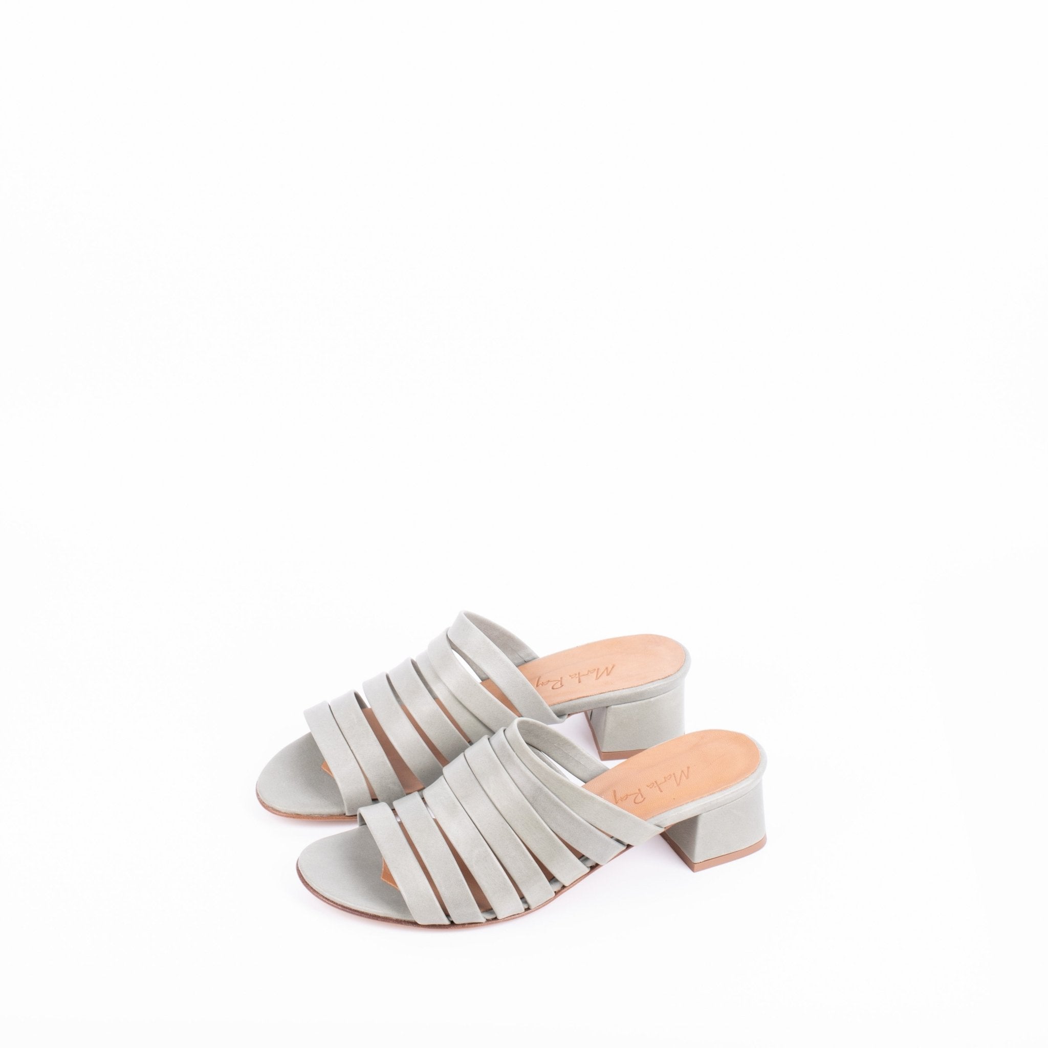 Blenda mousse edera - sabot con tacco stringato in pelle verde - Marta Ray