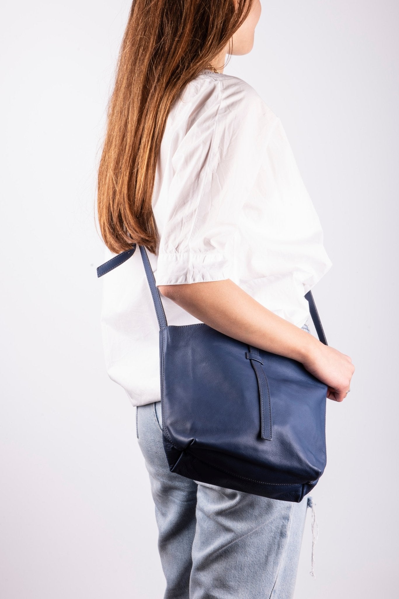 Bobbie amalfi blu - borsa a tracolla in pelle blu - Marta Ray