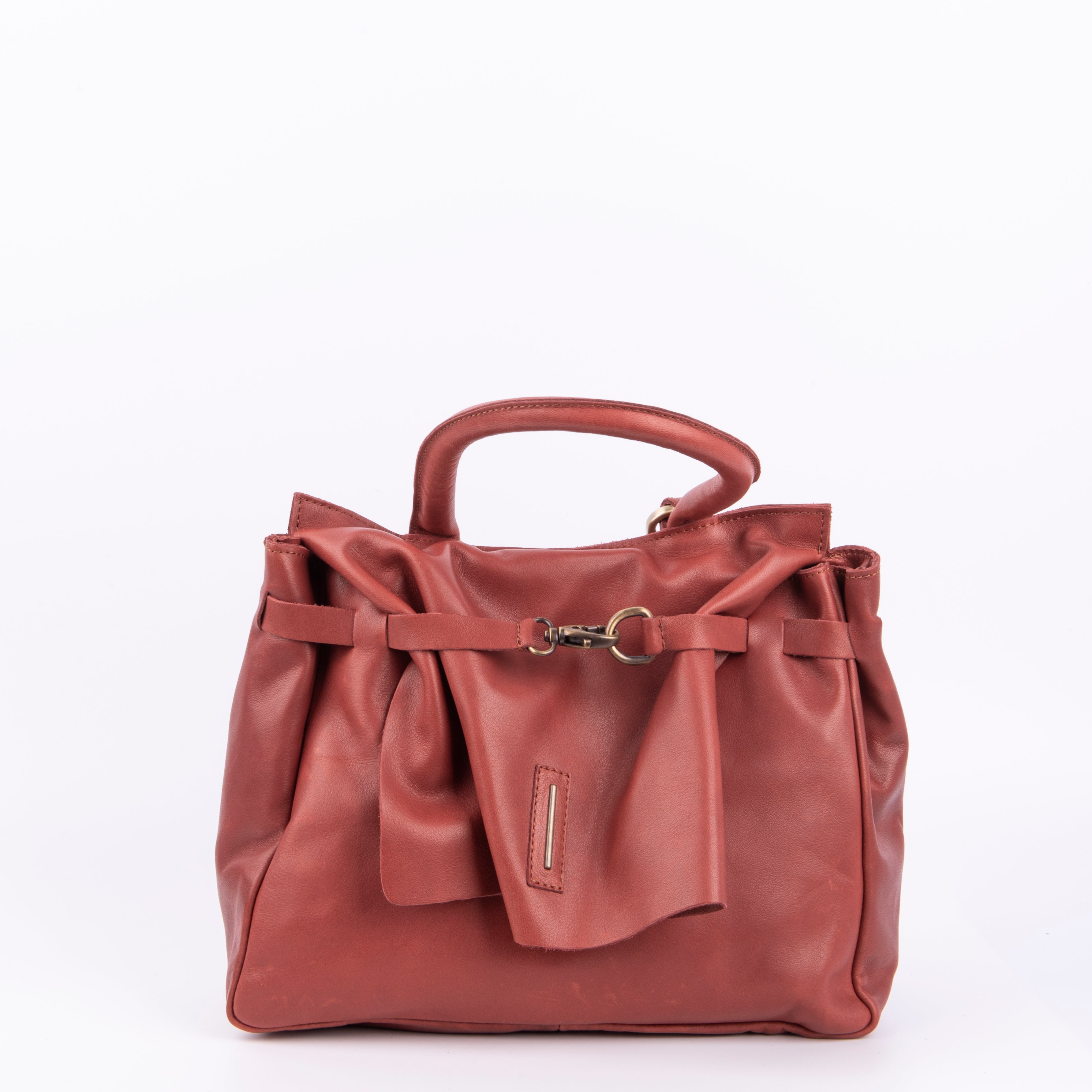 Sue mousse English leather - small shoulder bag in brown leather