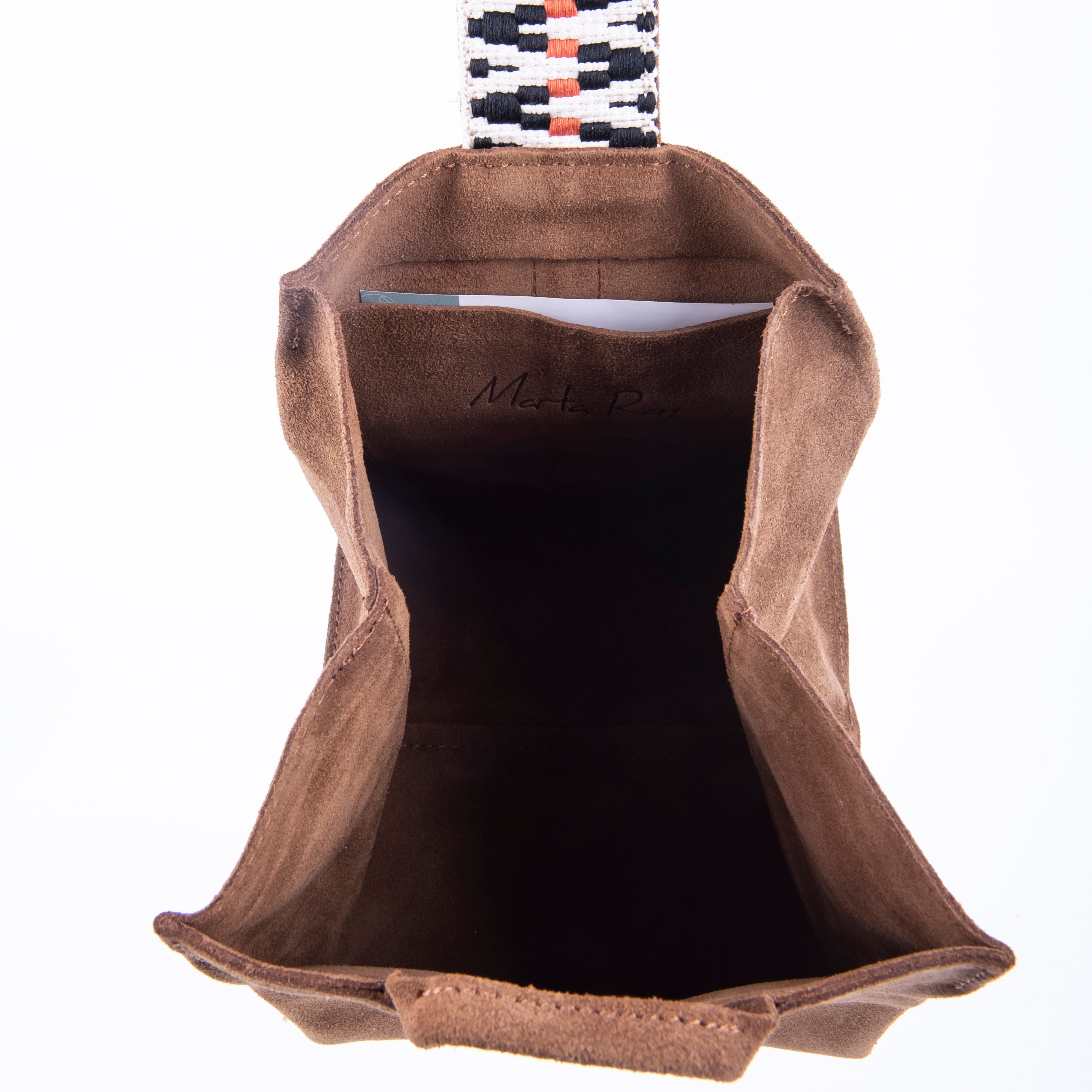Sibilla camoscio+nastro boho cuoio