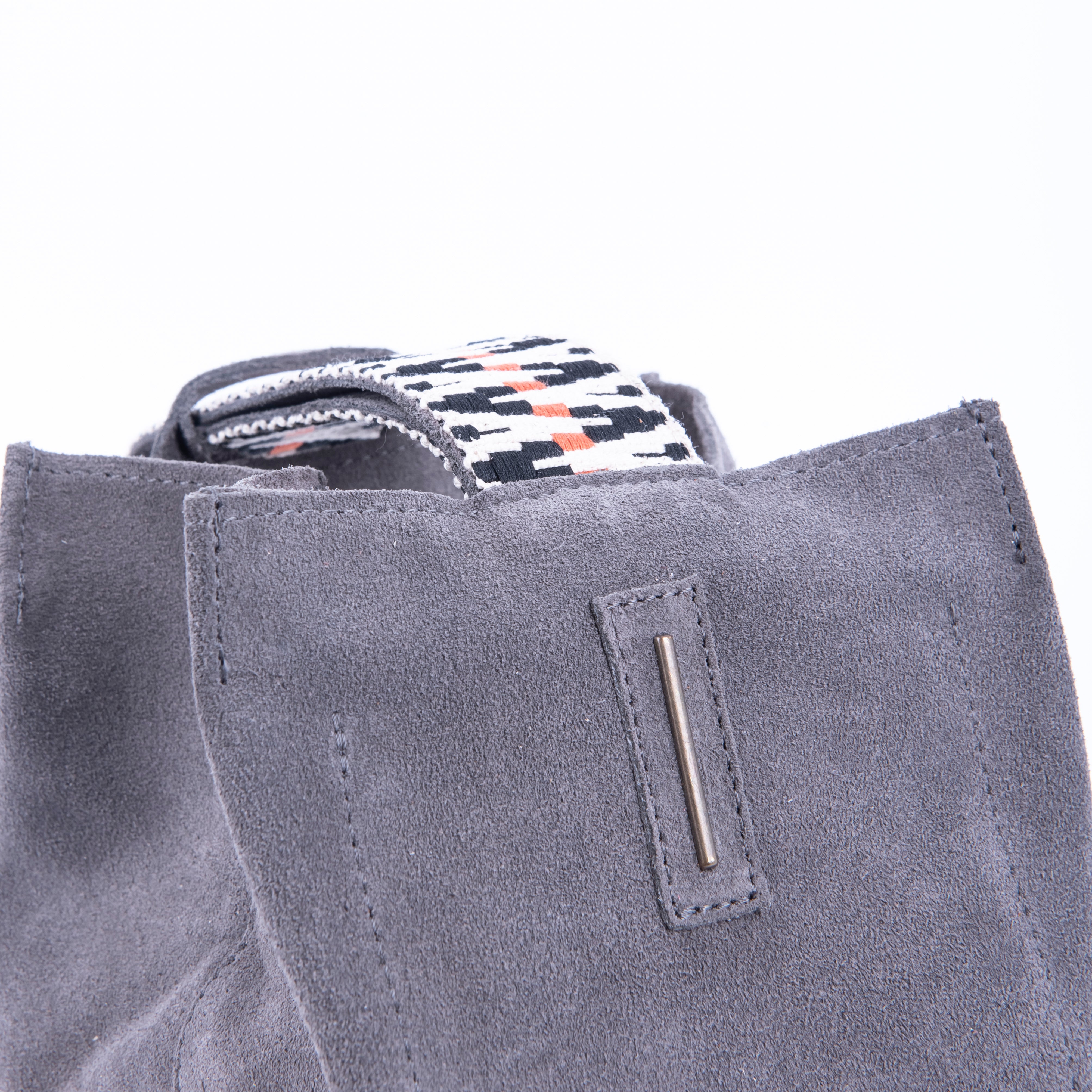 Sibilla camoscio+nastro boho dark grey
