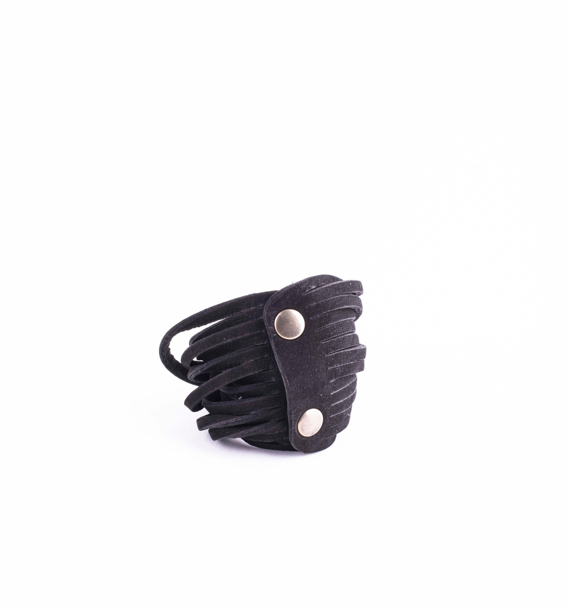 Bracciale fili long beach nero - bracciale in pelle nera - Marta Ray