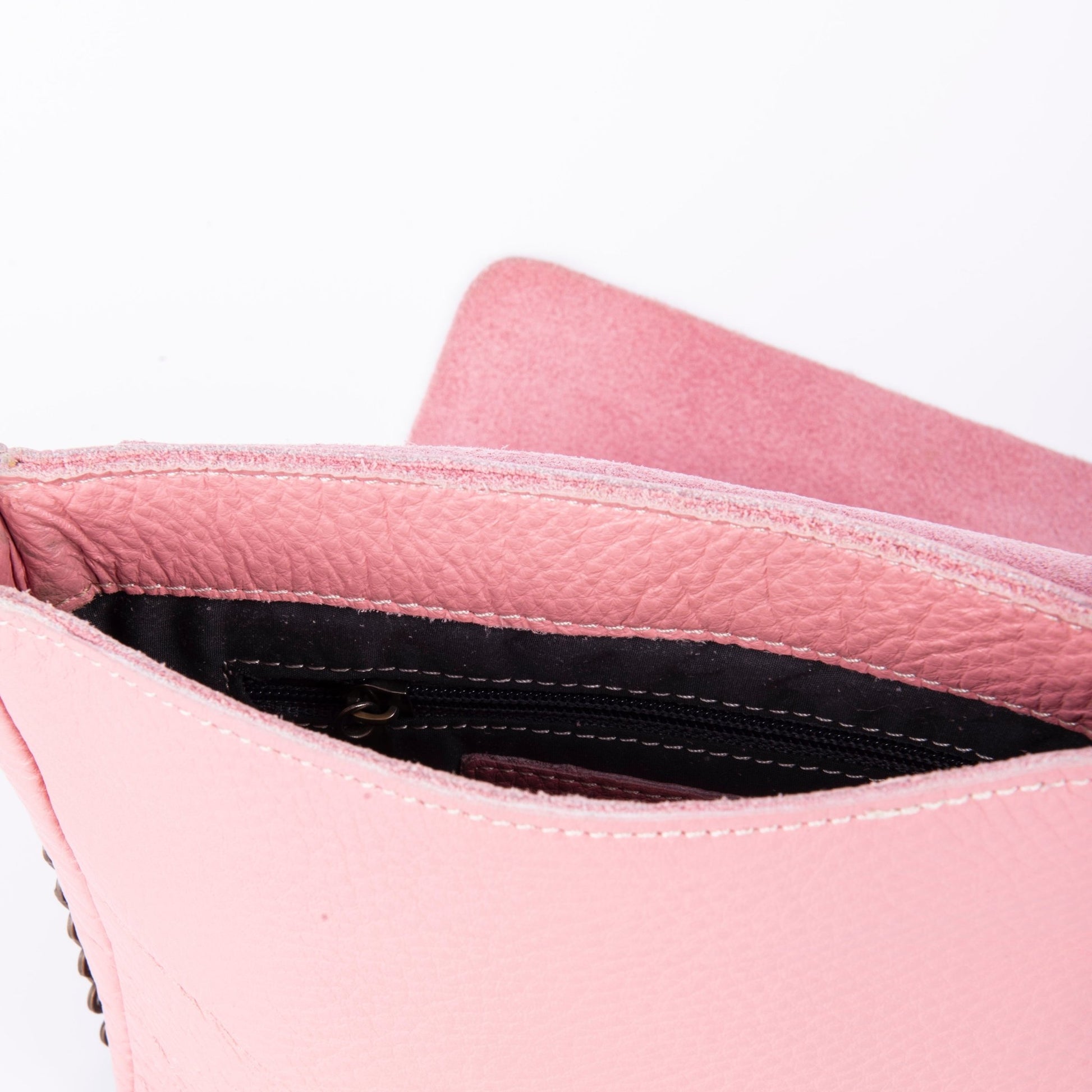 Brigitte martellato cipria - pochette a tracolla in pelle rosa - Marta Ray