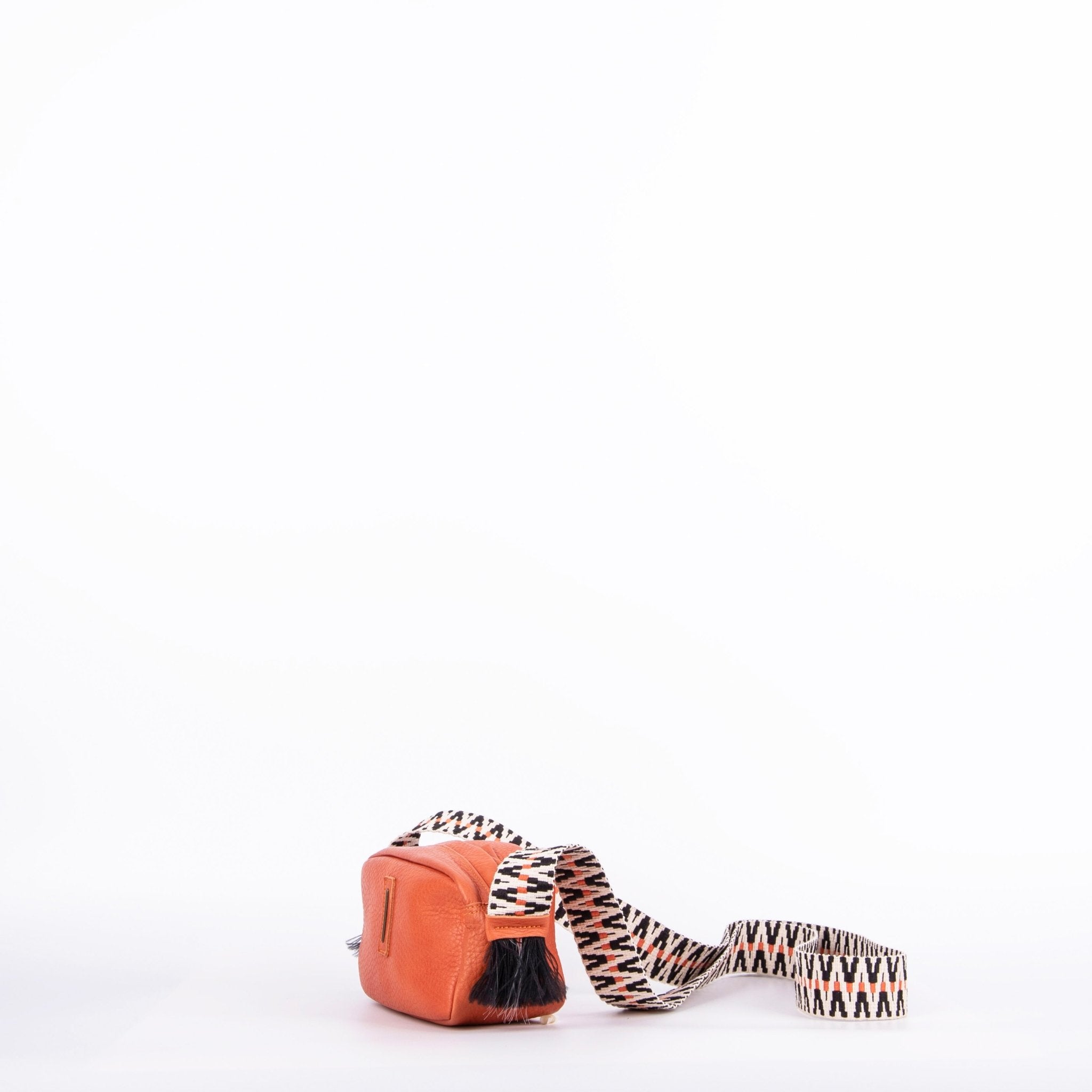 Brook bull + nastro boho zucca - pochette a tracolla in pelle arancione - Marta Ray