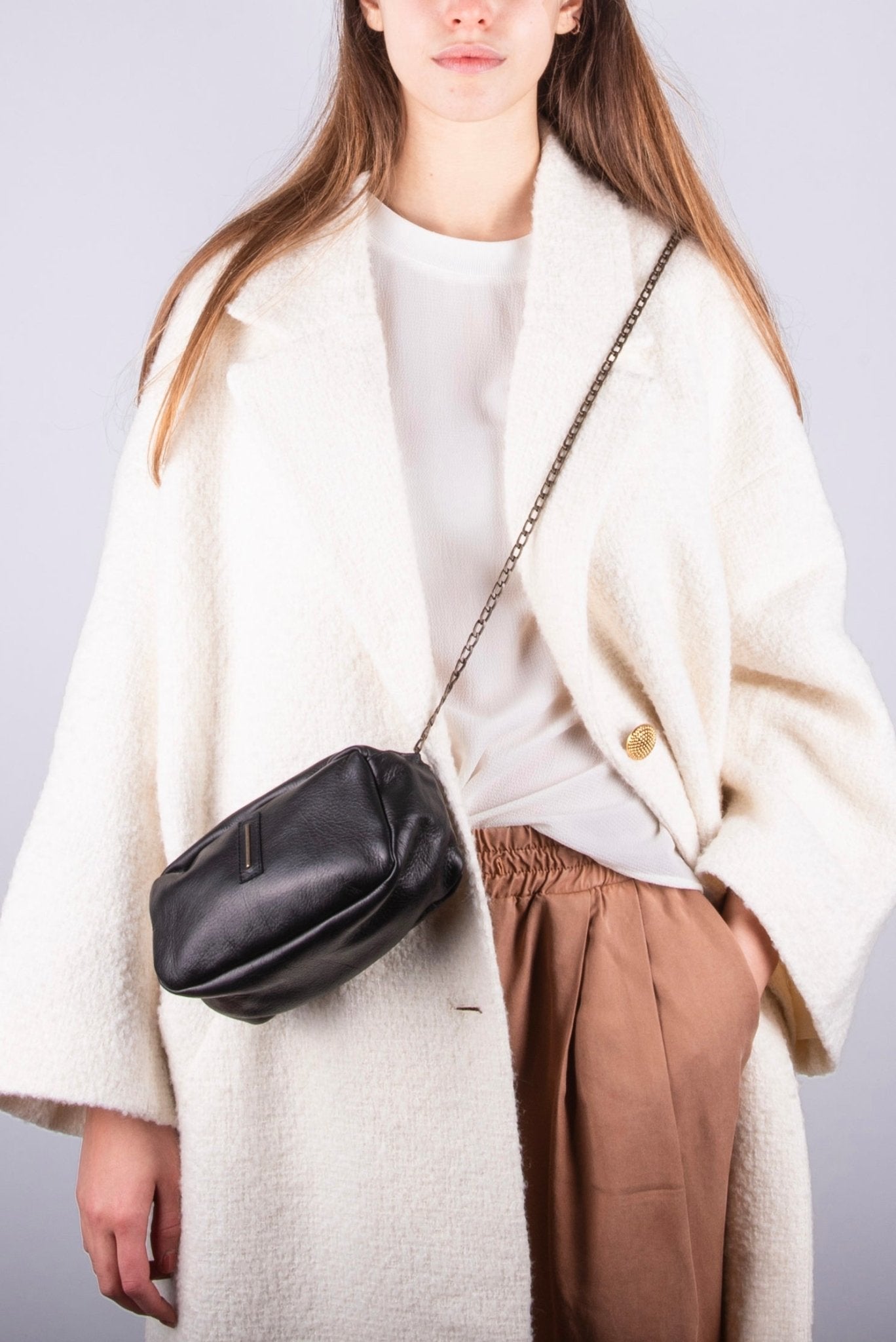 Brook mousse cuoio inglese - pochette a tracolla in pelle marrone - Marta Ray