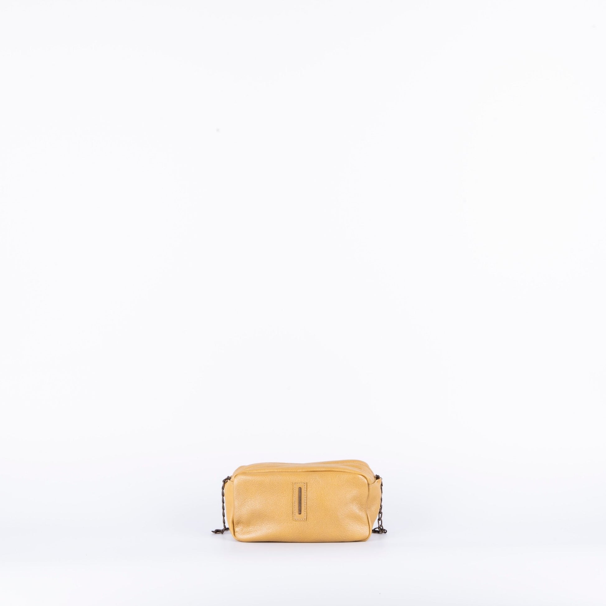 Brook mousse perlato giallo silver - pochette a tracolla in pelle gialla - Marta Ray