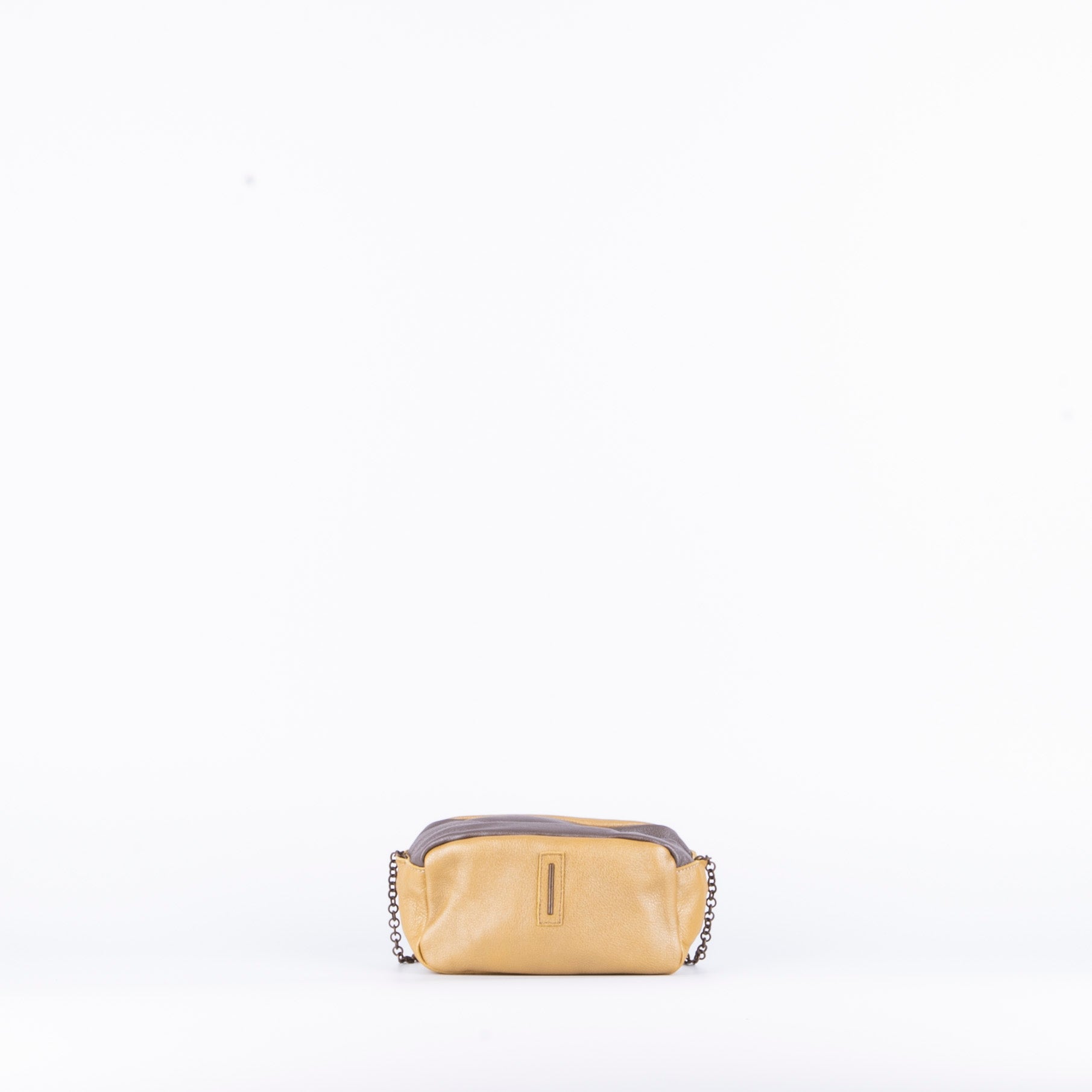 Brook mousse perlato smog giallo - pochette a tracolla in pelle grigio giallo - Marta Ray