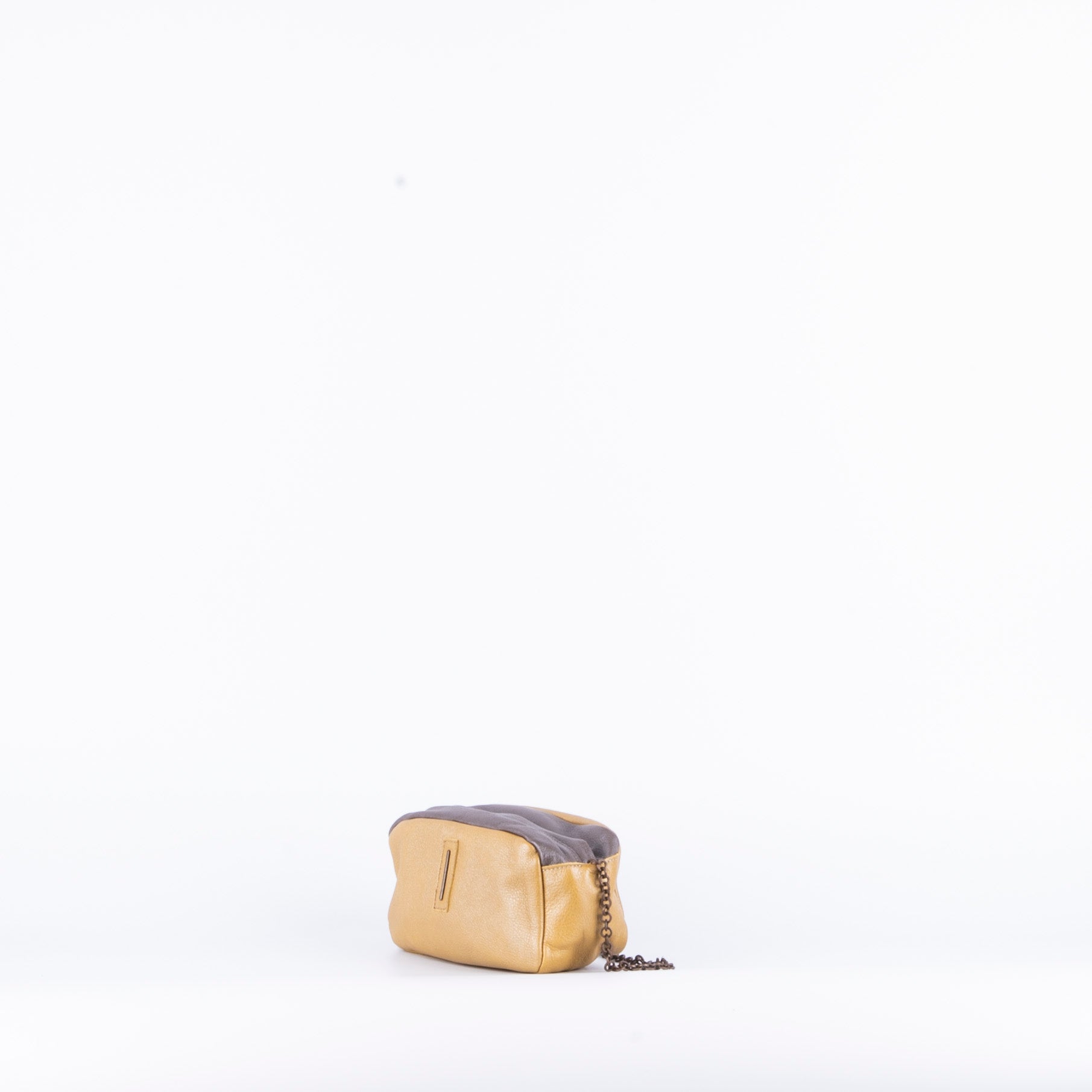 Brook mousse perlato smog giallo - pochette a tracolla in pelle grigio giallo - Marta Ray