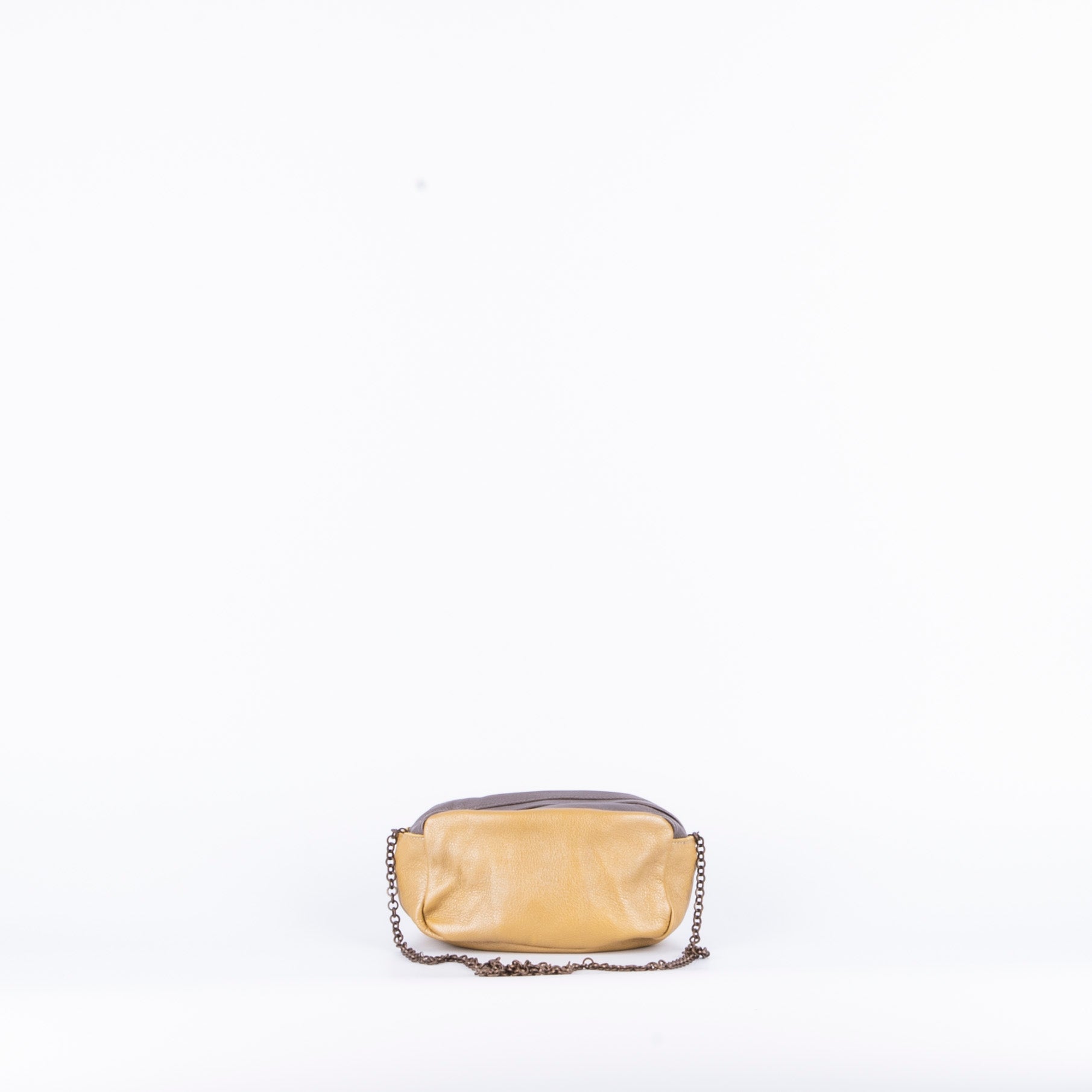Brook mousse perlato smog giallo - pochette a tracolla in pelle grigio giallo - Marta Ray