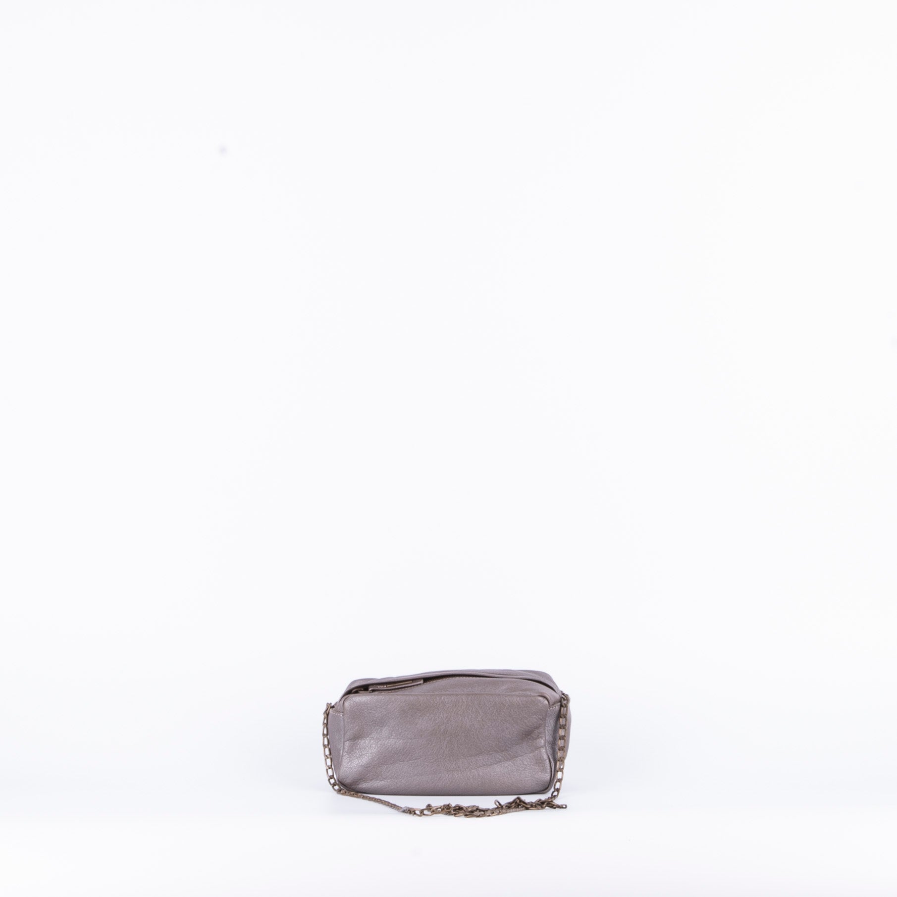 Brook mousse perlato smog silver - pochette a tracolla in pelle grigia - Marta Ray