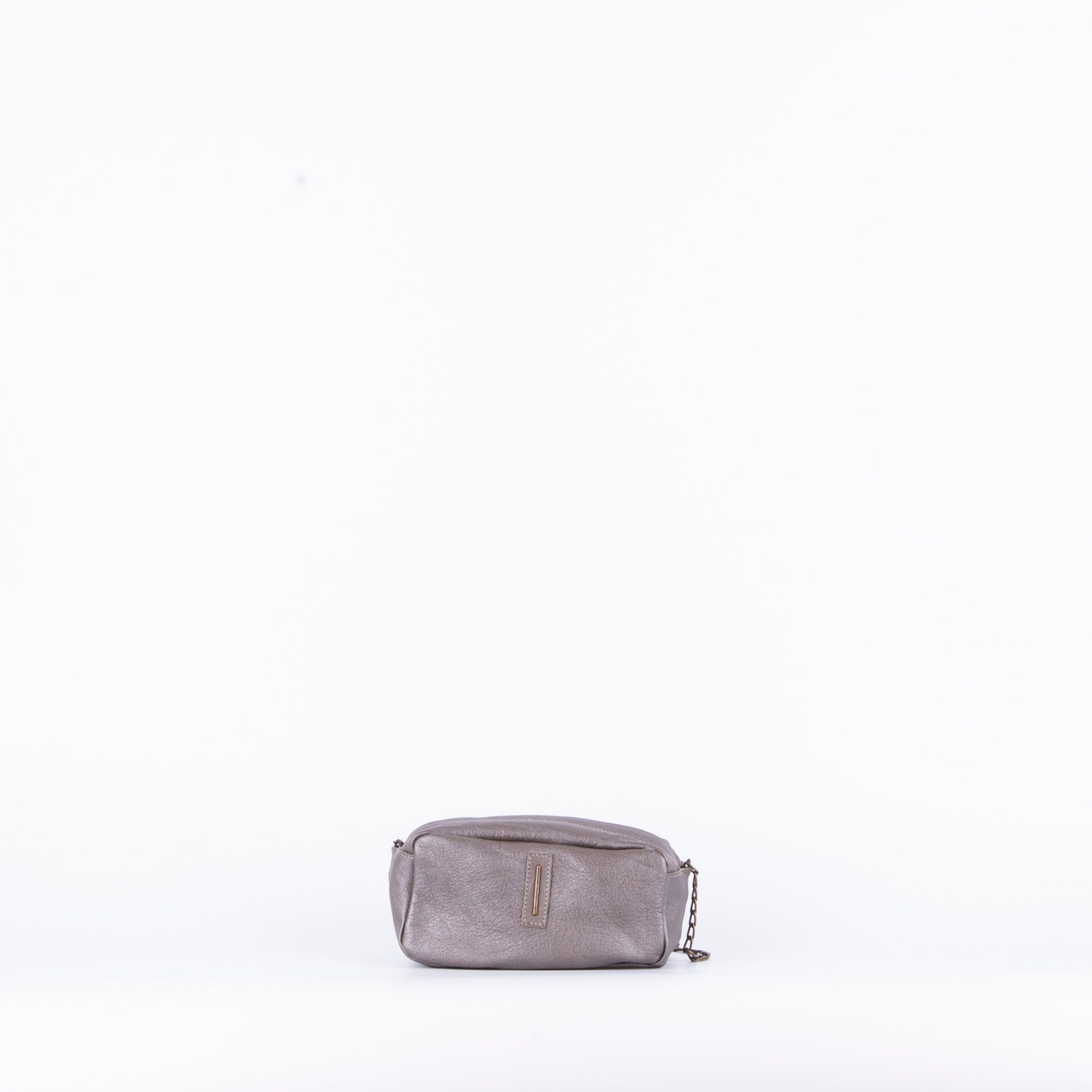 Brook mousse perlato smog silver - pochette a tracolla in pelle grigia - Marta Ray